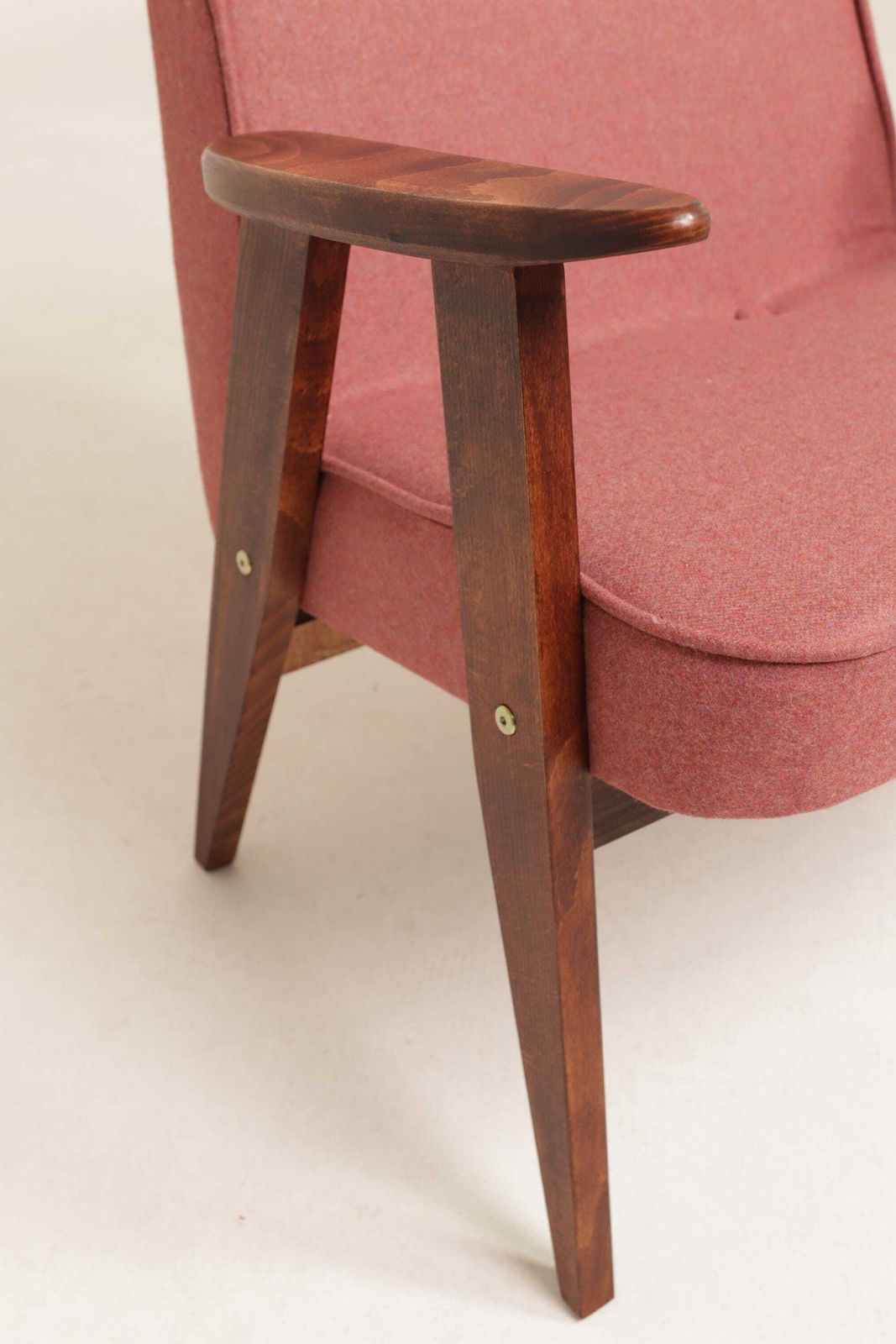 photo buy Lounge Chair Retro Style Indian Pink Wool Upholstery Refurbished