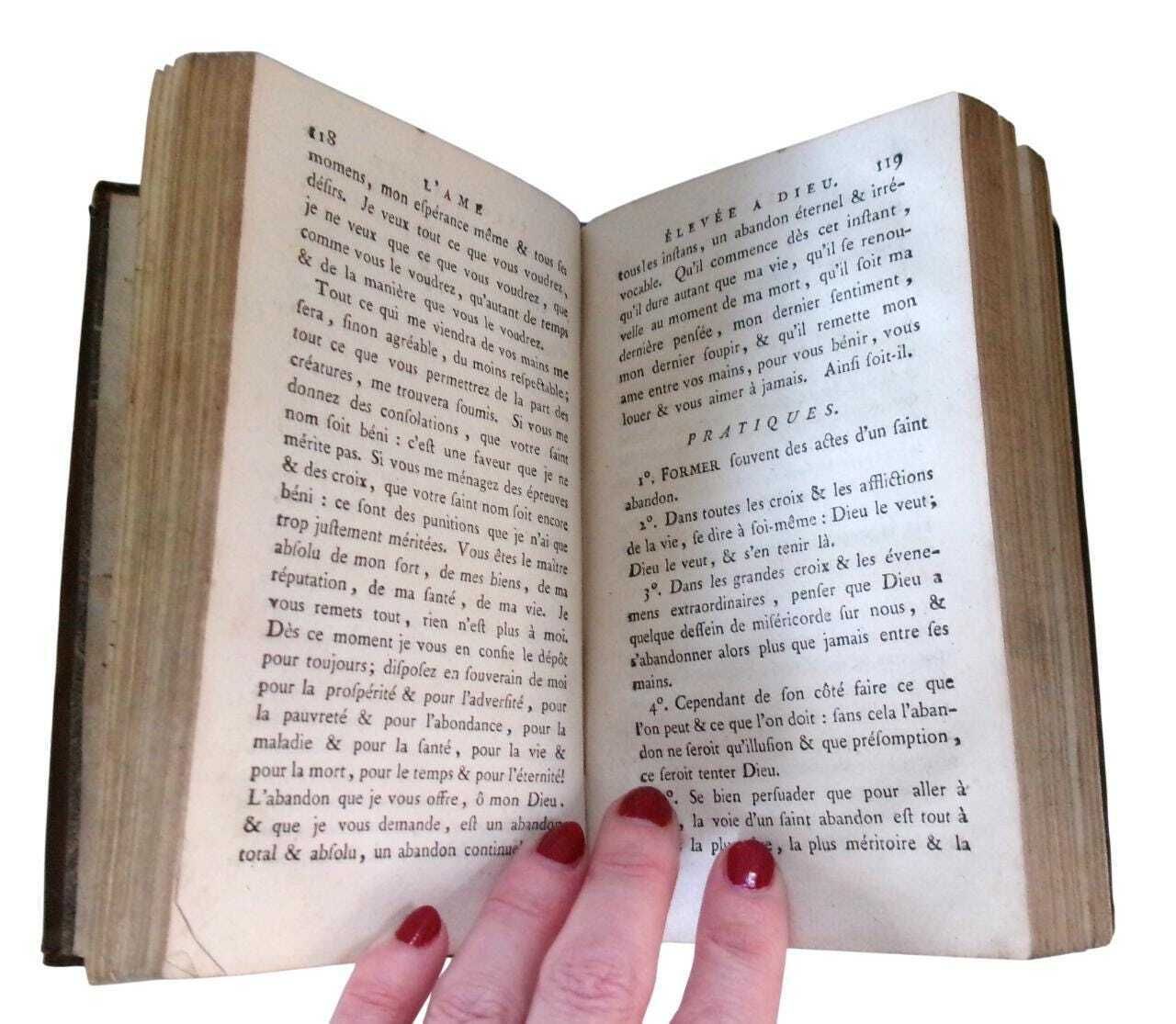 photo furniture 1804 French Religious Books: The Soul Raised To God, Barthélemy Baudrand, Georgian Leather Books