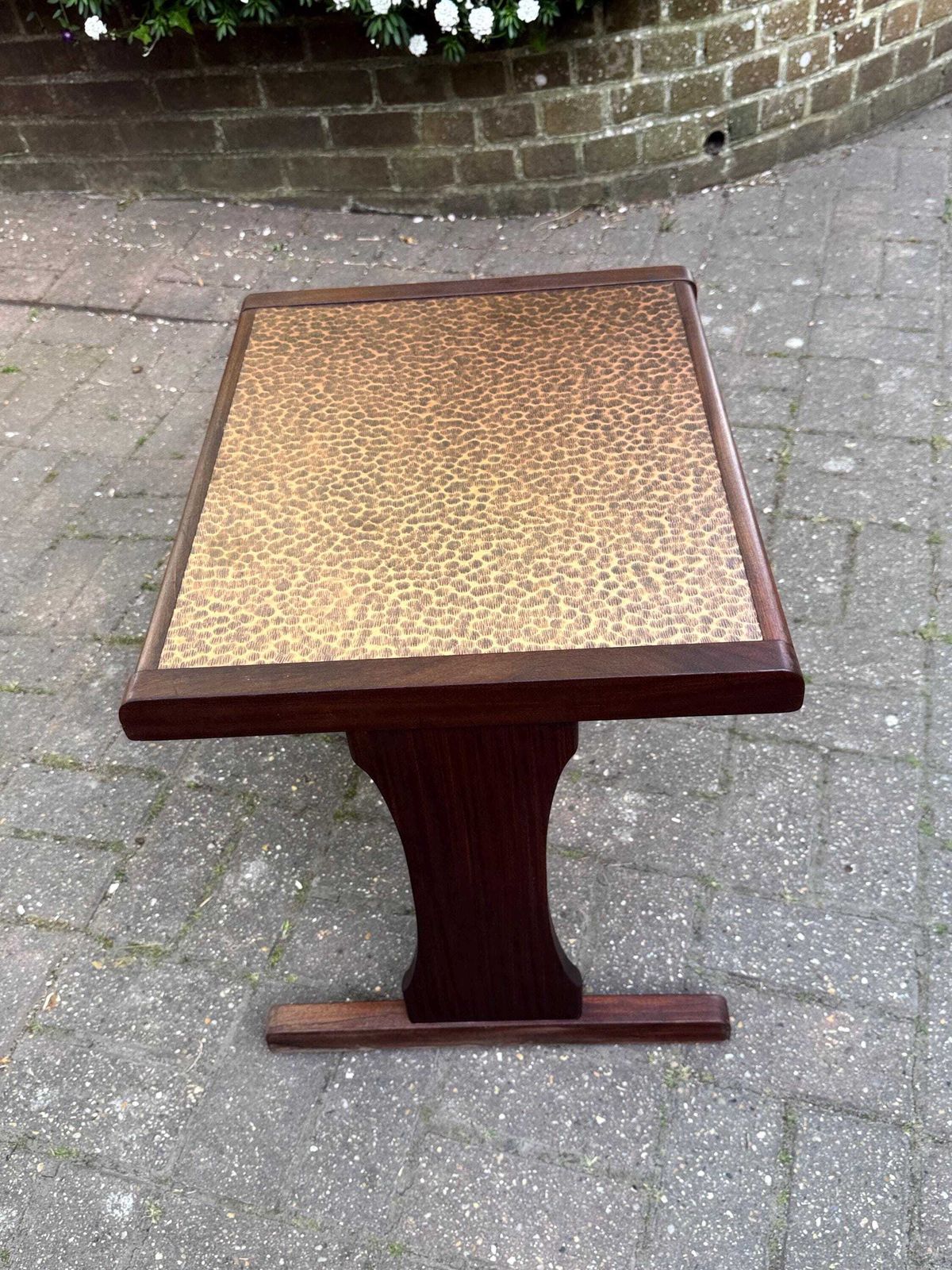 Vintage Mid Century Hammered Copper Top Side Table Retro Occasional Table, G Plan Style L photo buy
