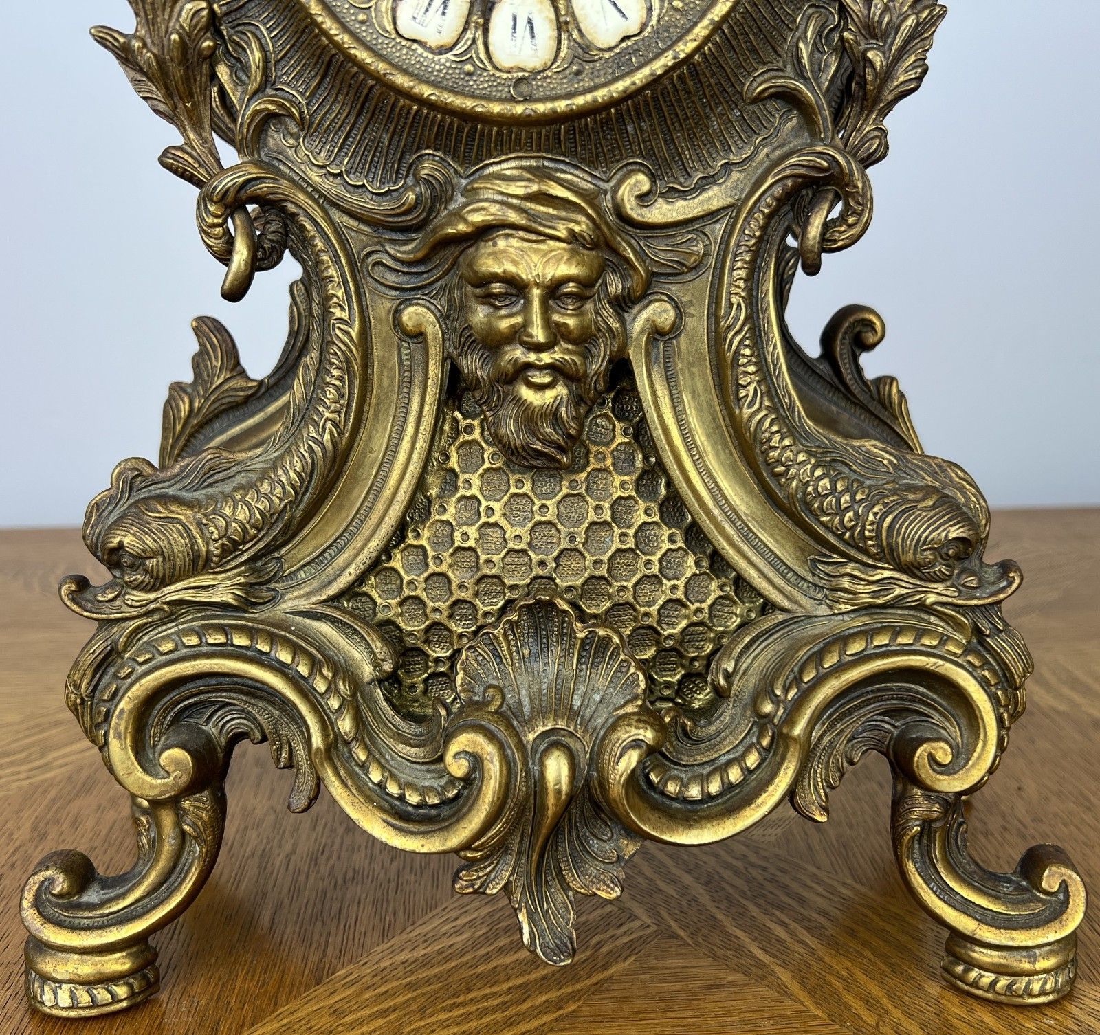 Clock Vintage French Brass Ornate Cherub Mantel Clock Decorative Lot 6036 photo Home Decor