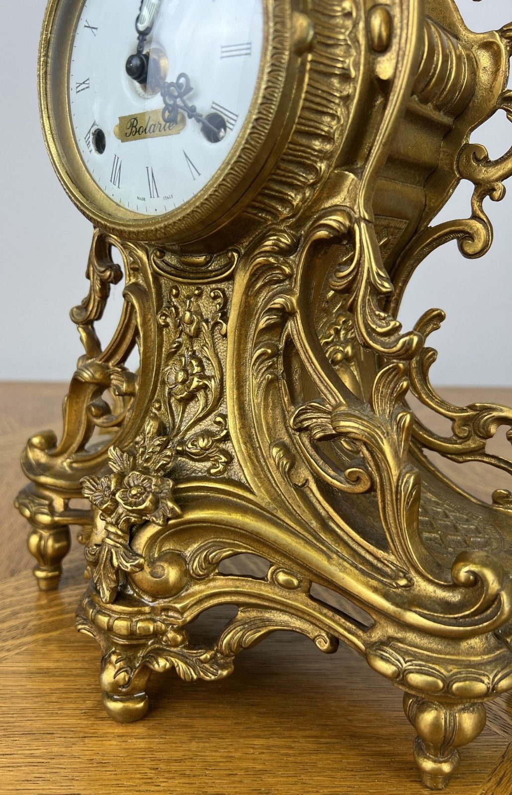 Clock Vintage Style Brass Ornate Mantel Clock Decorative Rococo Style Lot 6053 photo vintage