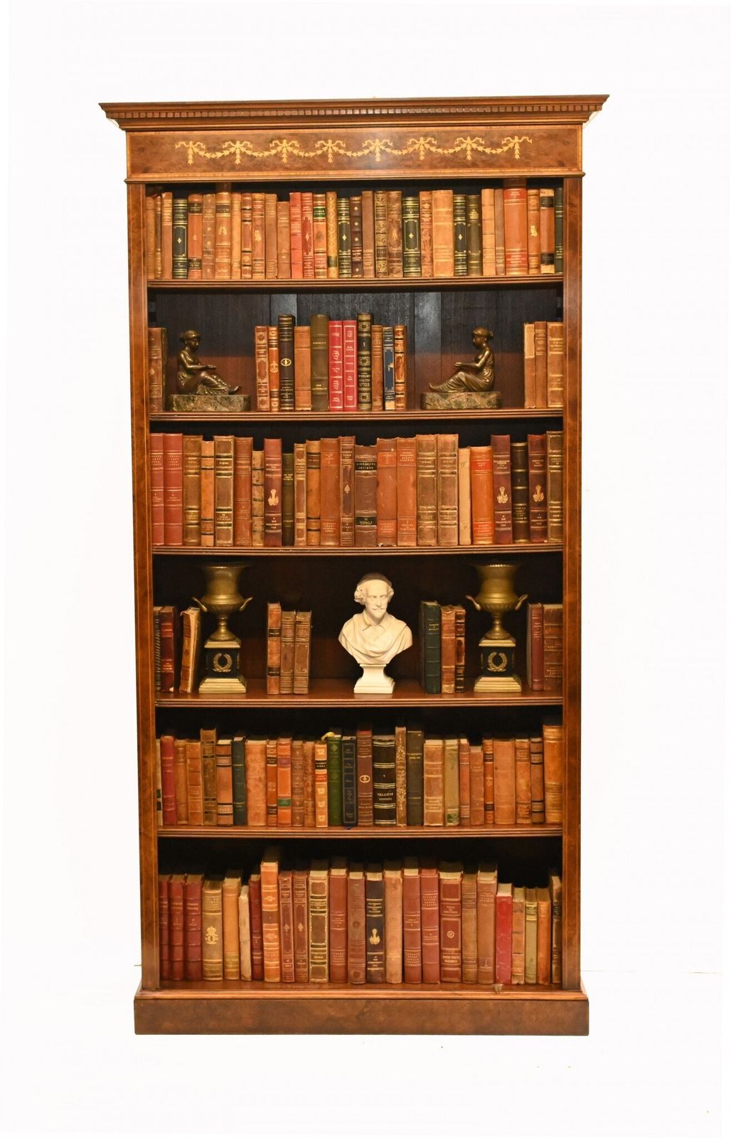 Pair Walnut Bookcases   Regency Sheraton Open Front Bespoke photo for sale