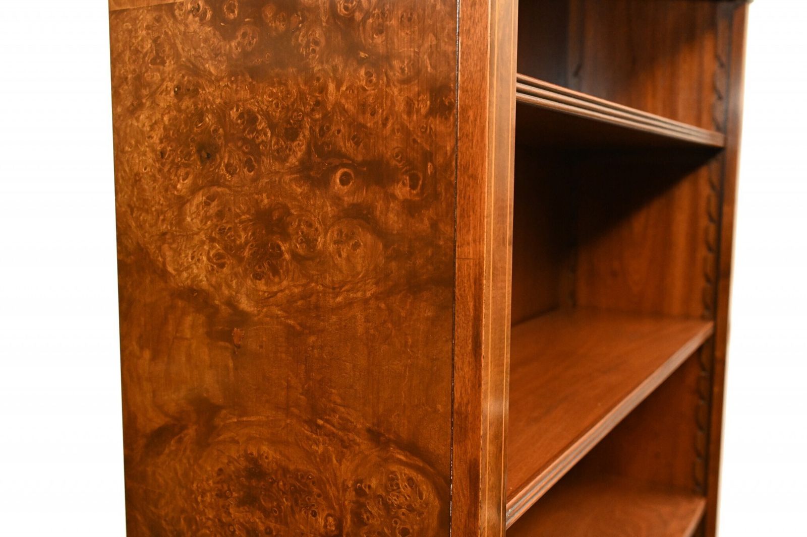 photo vintage Pair Walnut Bookcases   Regency Sheraton Open Front Bespoke