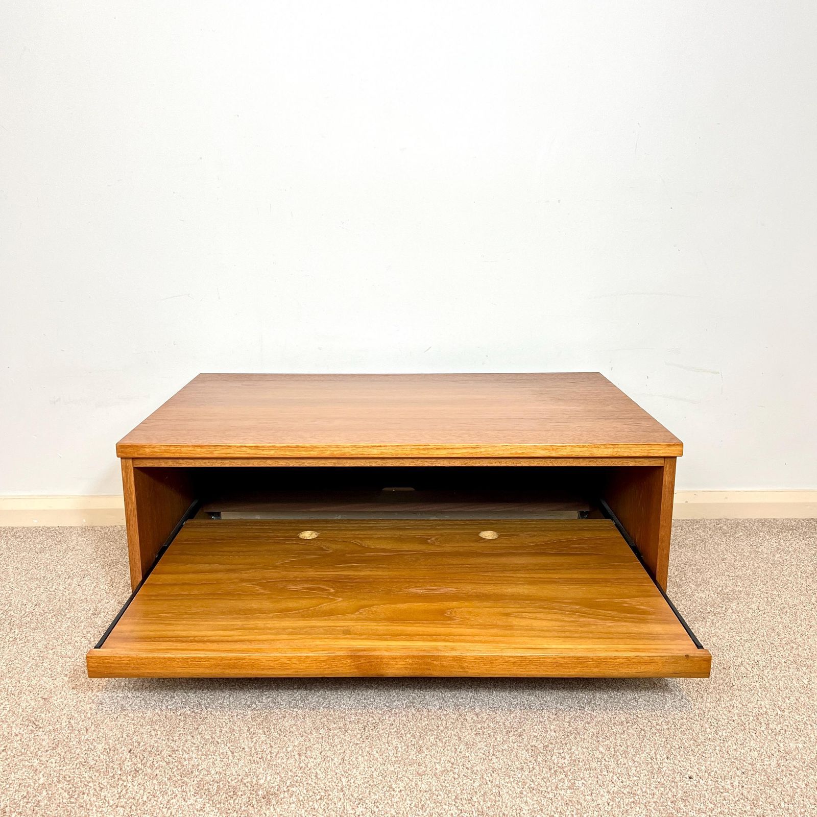 Mid Century Teak Media Unit , Tv Stand With Sliding Shelf photo 225.0