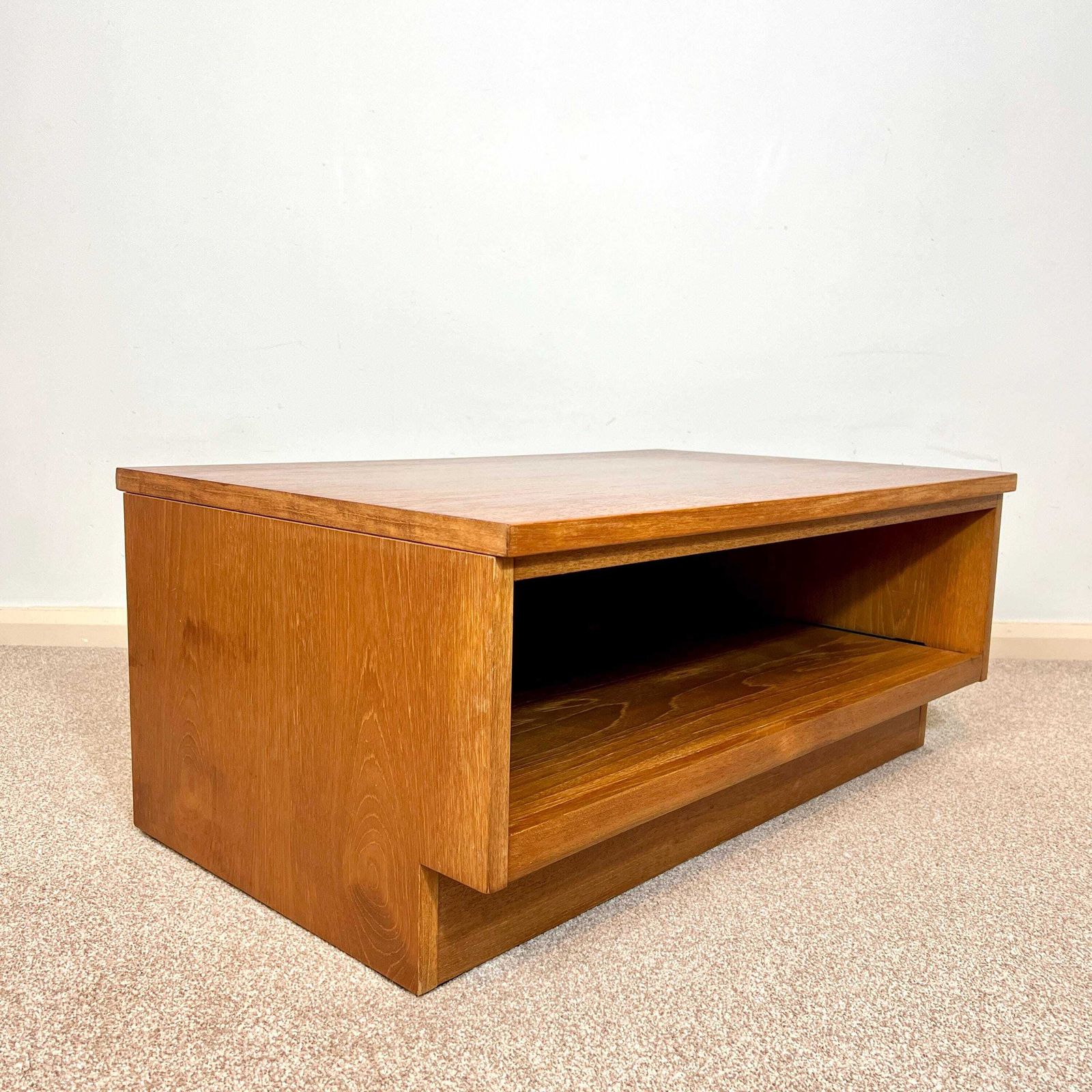 photo furniture Mid Century Teak Media Unit , Tv Stand With Sliding Shelf