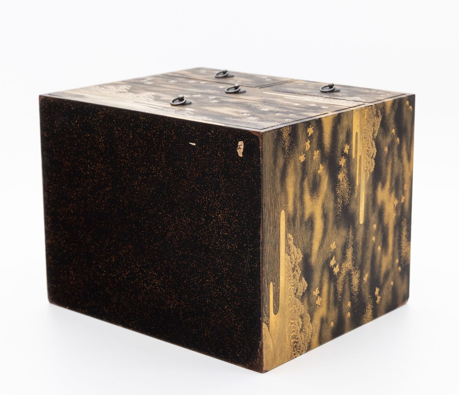 photo buy Japanese Shōwa Lacquered Gold Maki‑E Calligraphy Chest