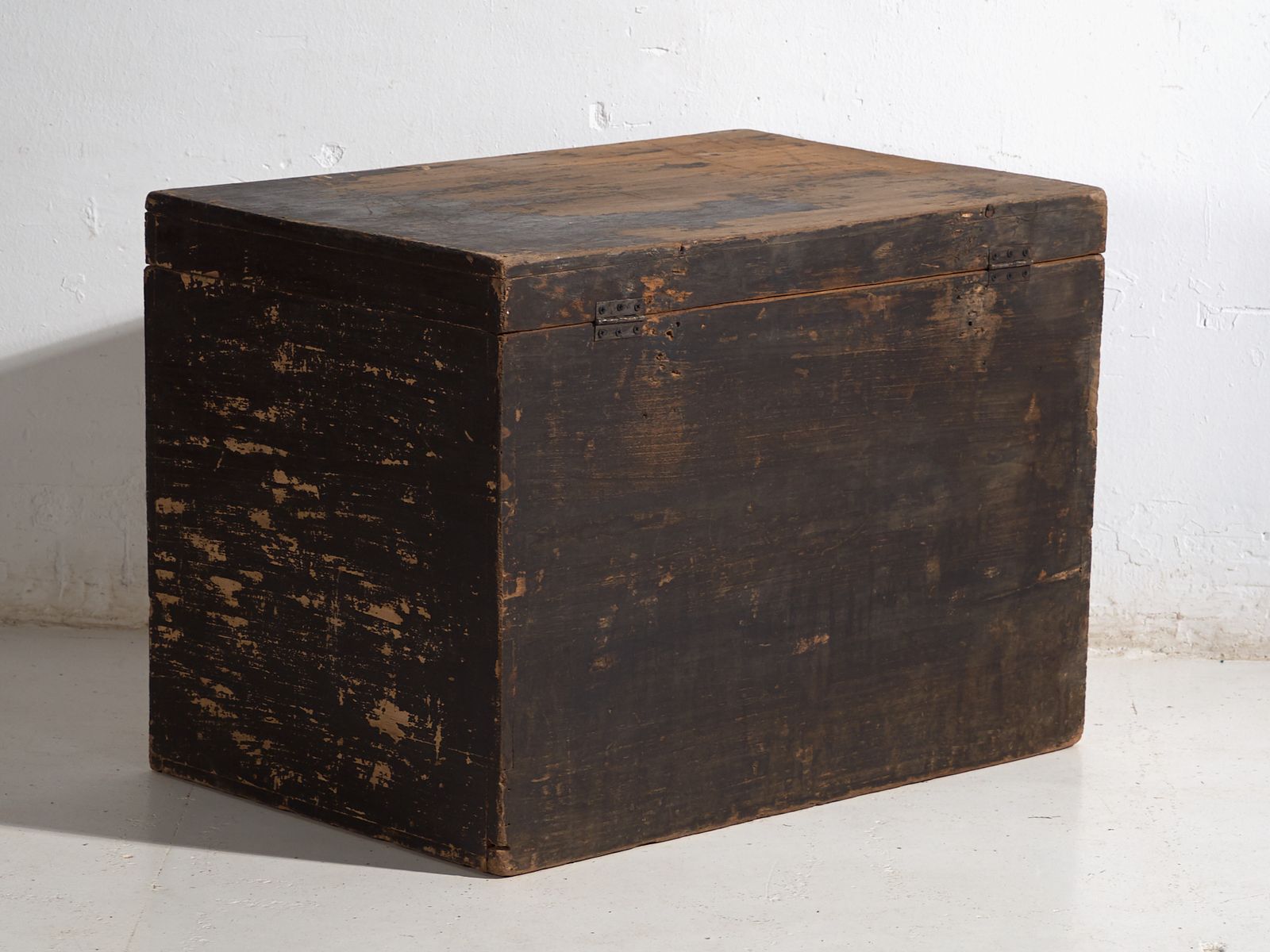Furniture Antique Painted Chinese Trunk In Pine Wood  China Circa 1900 photo