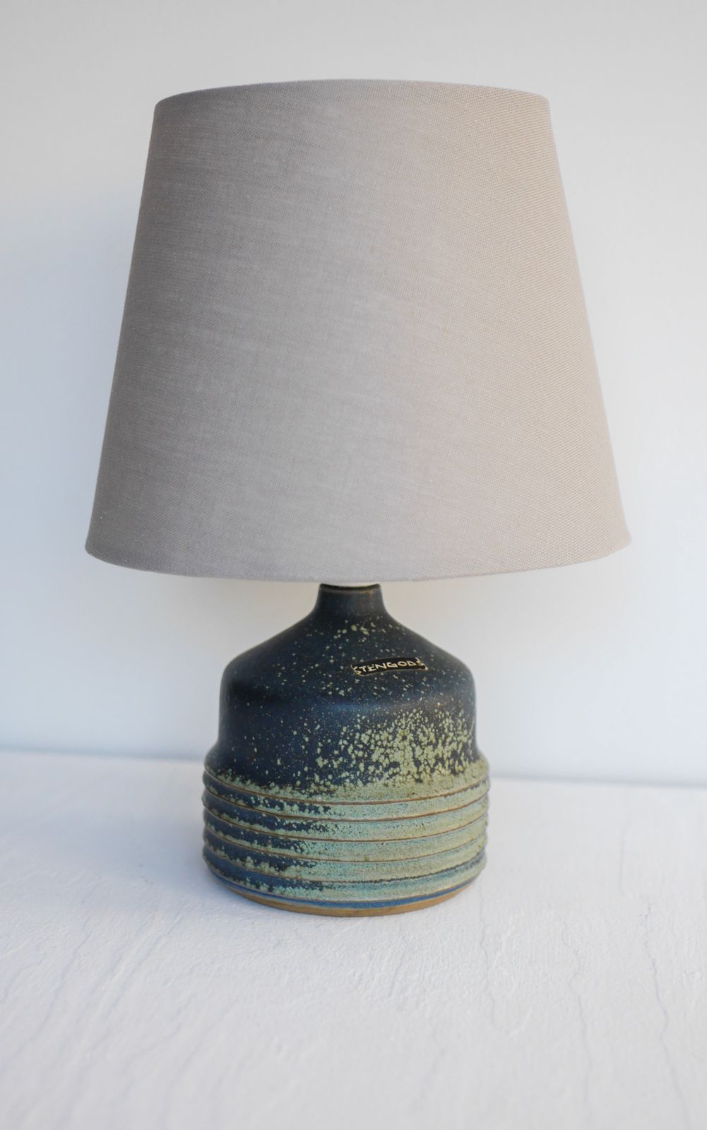 455.0 Mid Century Modern Swedish Pottery Table Lamp By Rolf Palm For Hoganas Keramik, 1960 photo
