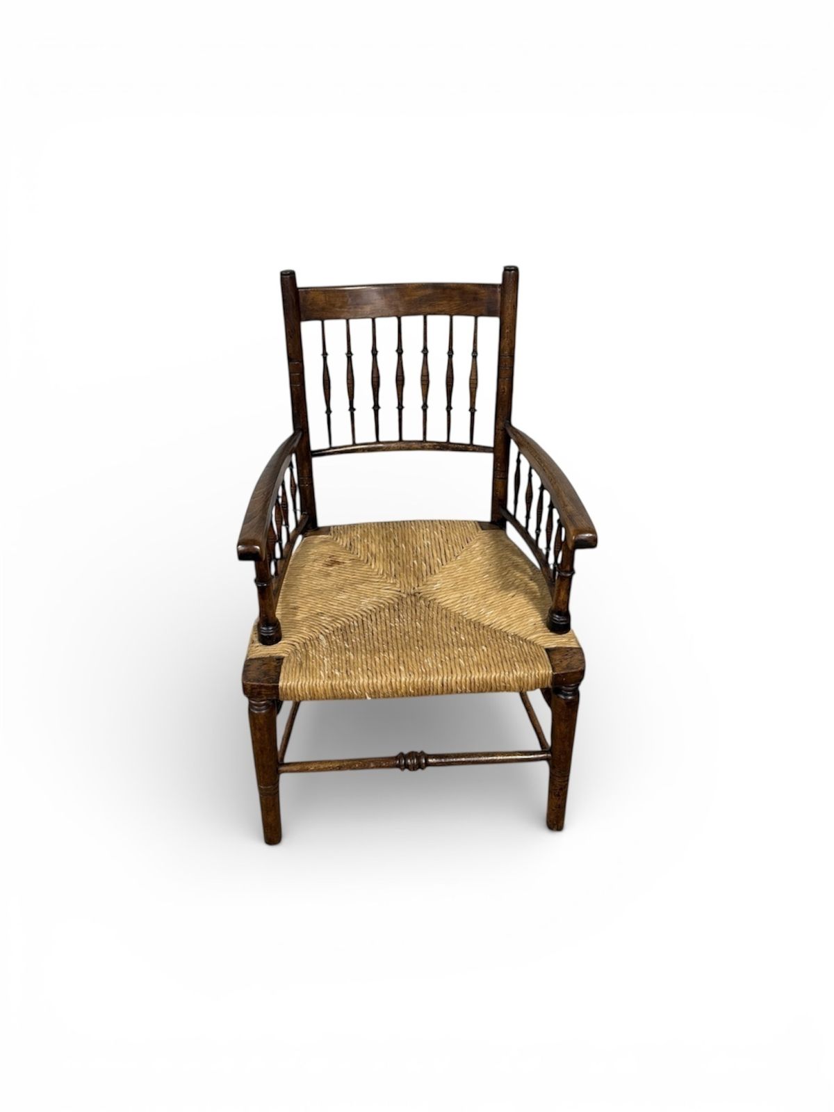 An Aesthetic Movement Rush Seat Armchair Circa 1890, Attributed To Liberty And Co In The Manner Of M photo furniture