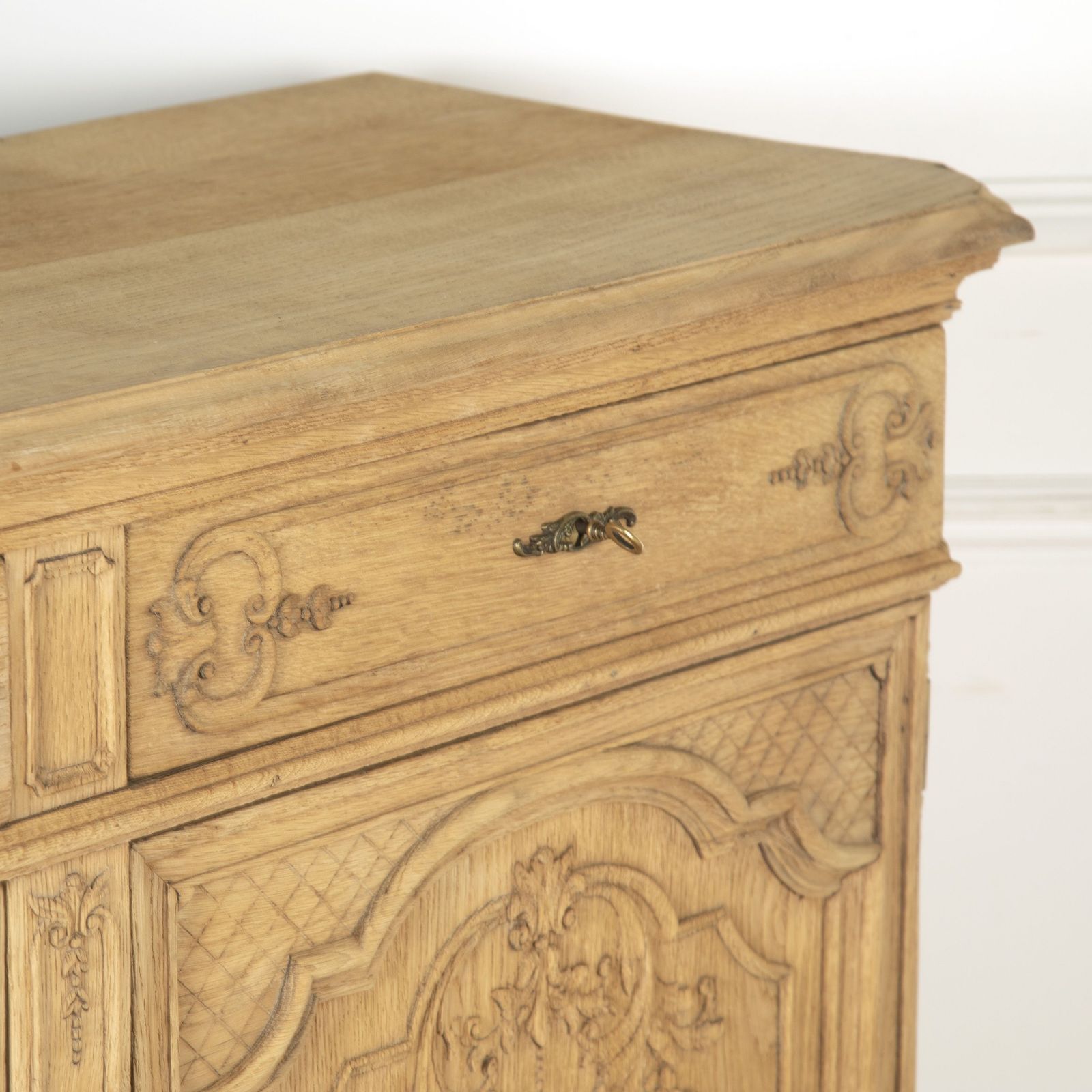 Early 19th Century Louis XVI Style Bleached Oak Buffet Antique French Carved Sideboard photo vintage