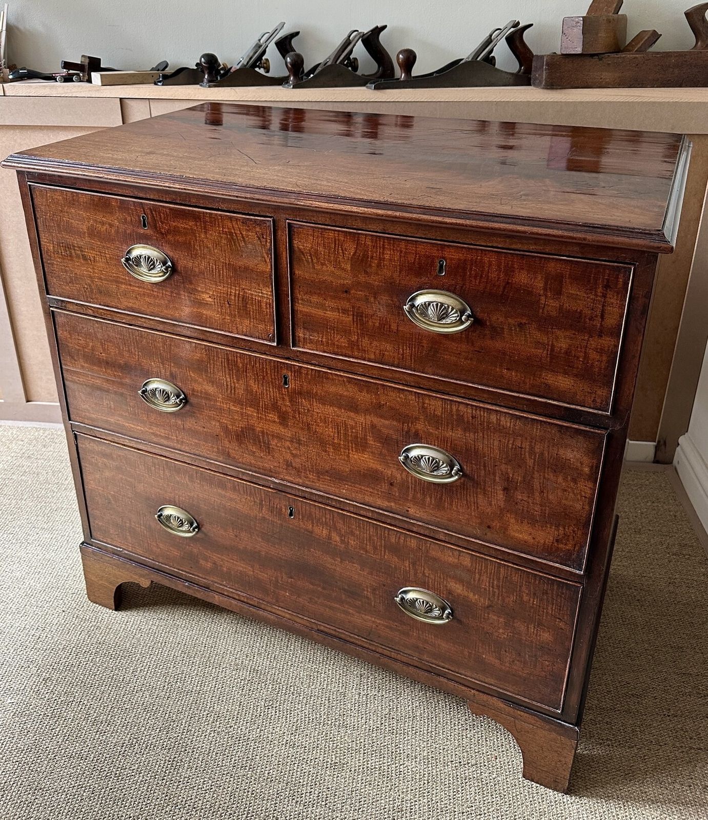 Small Chest Of Drawers Mahogany 92cm Wide photo vinterior