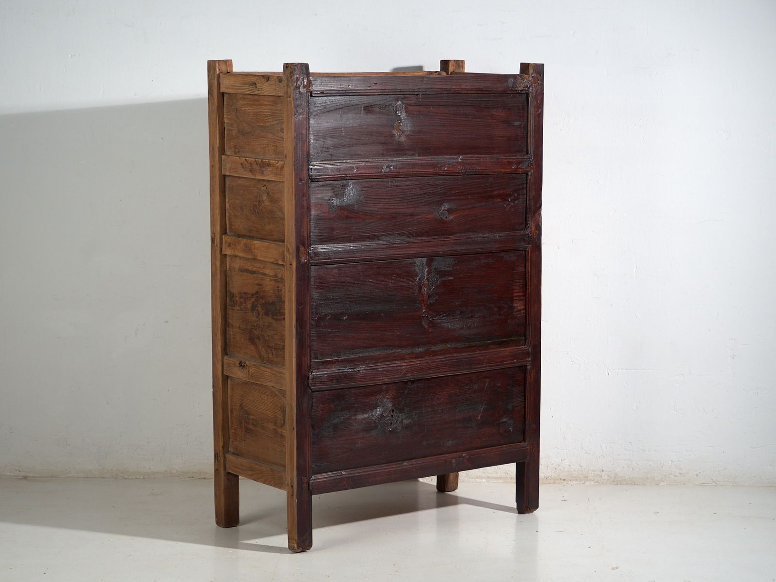 Furniture Antique Tall Cabinet In Pine Wood – Lanzhou, C.1900 photo