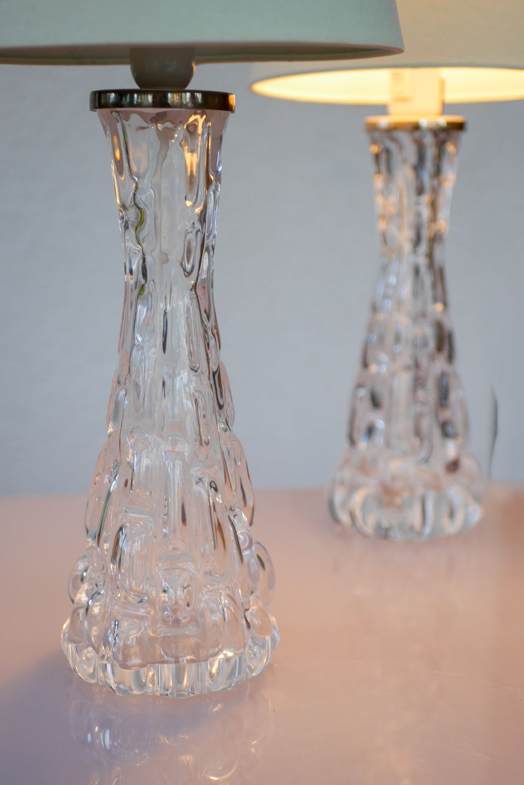Luminaires Lampe de table en cristal par Carl Fagerlund pour Orrefors photo