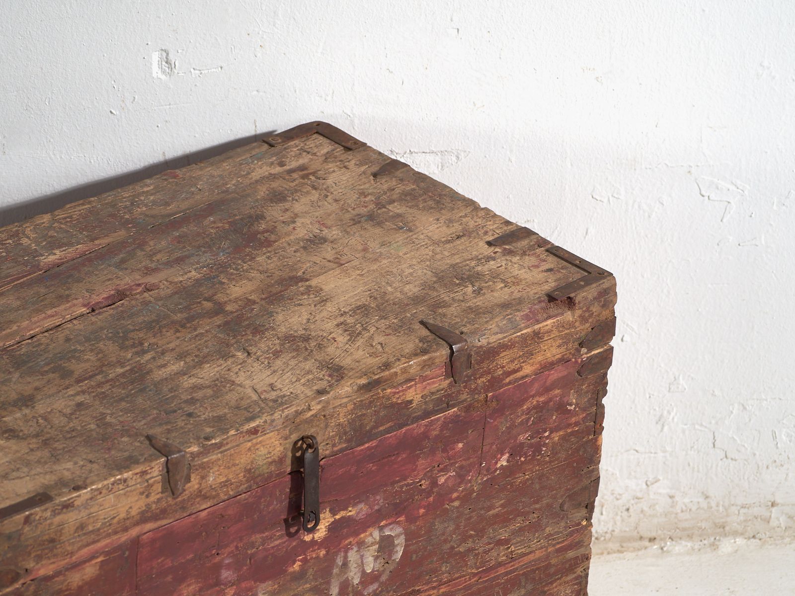Antique Chinese Painted Trunk In Pine Wood – China, Circa 1920 photo furniture