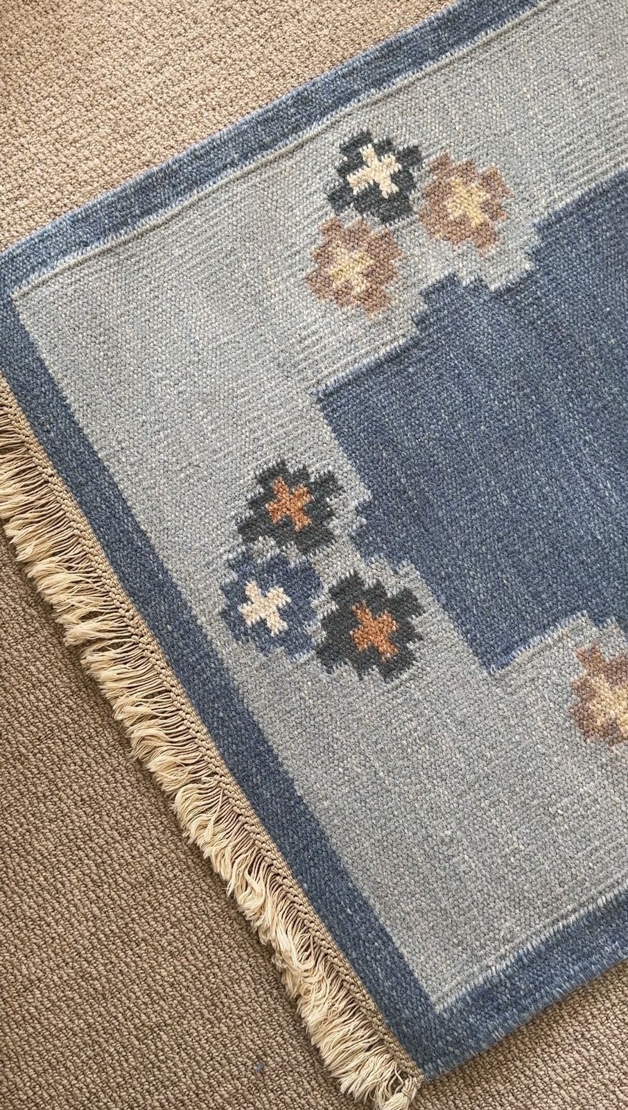 Mid Century Swedish Wool Rug photo vintage