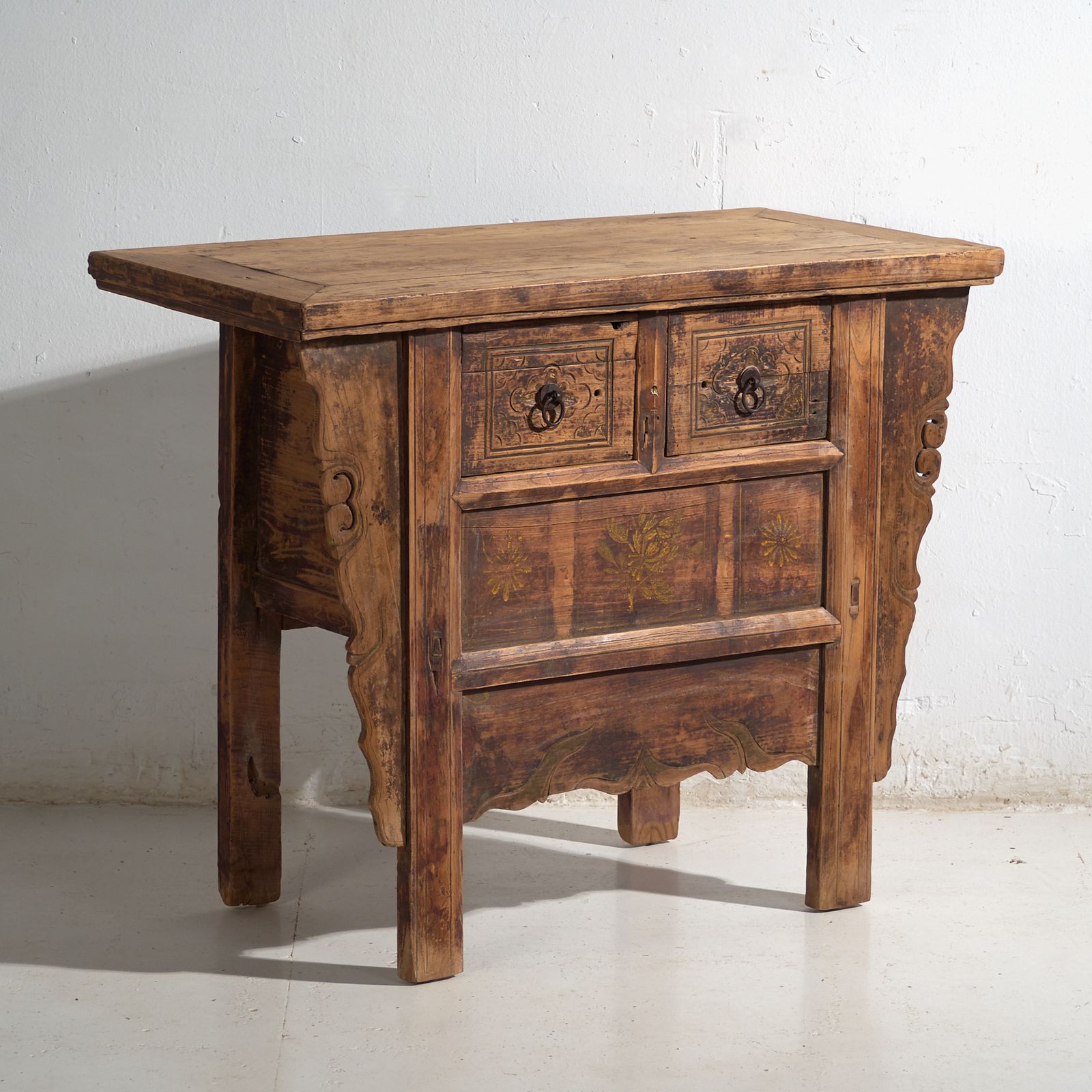 Antique Carved Console In Pine Wood – China, Circa 1900