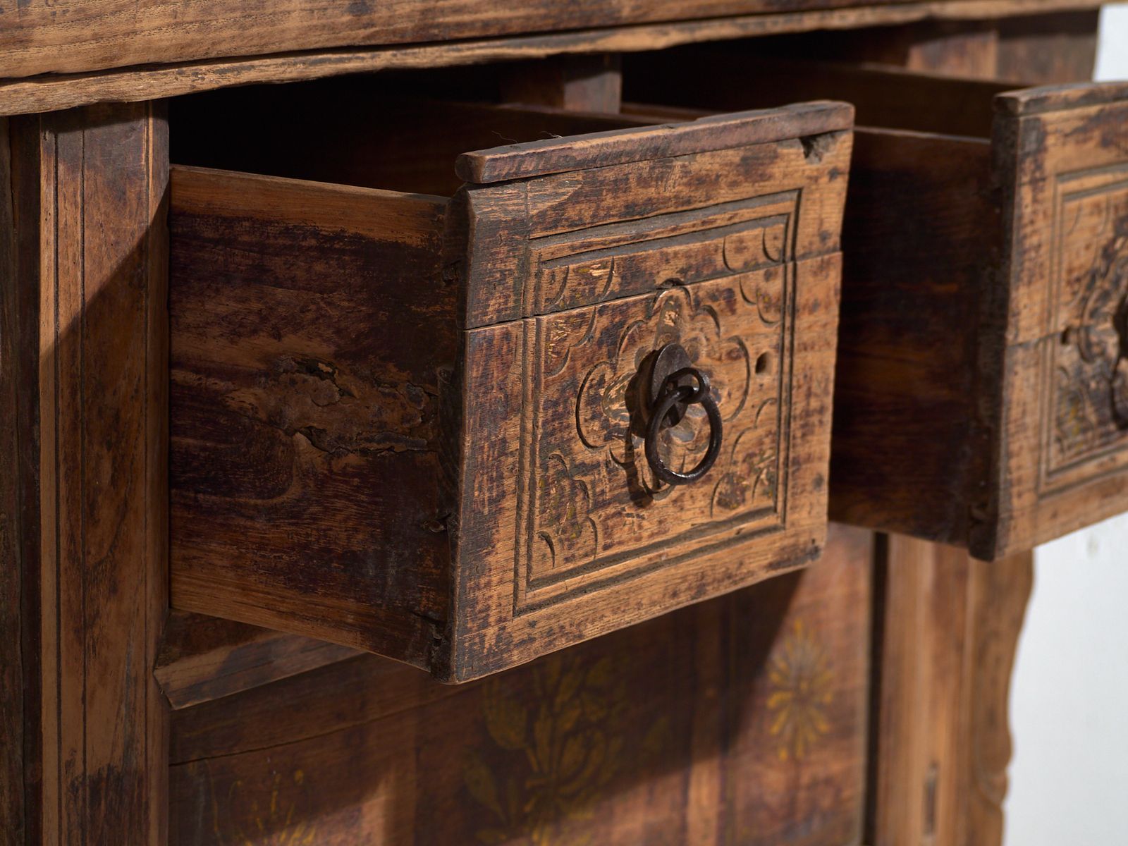 Antique Carved Console In Pine Wood – China, Circa 1900 photo Furniture