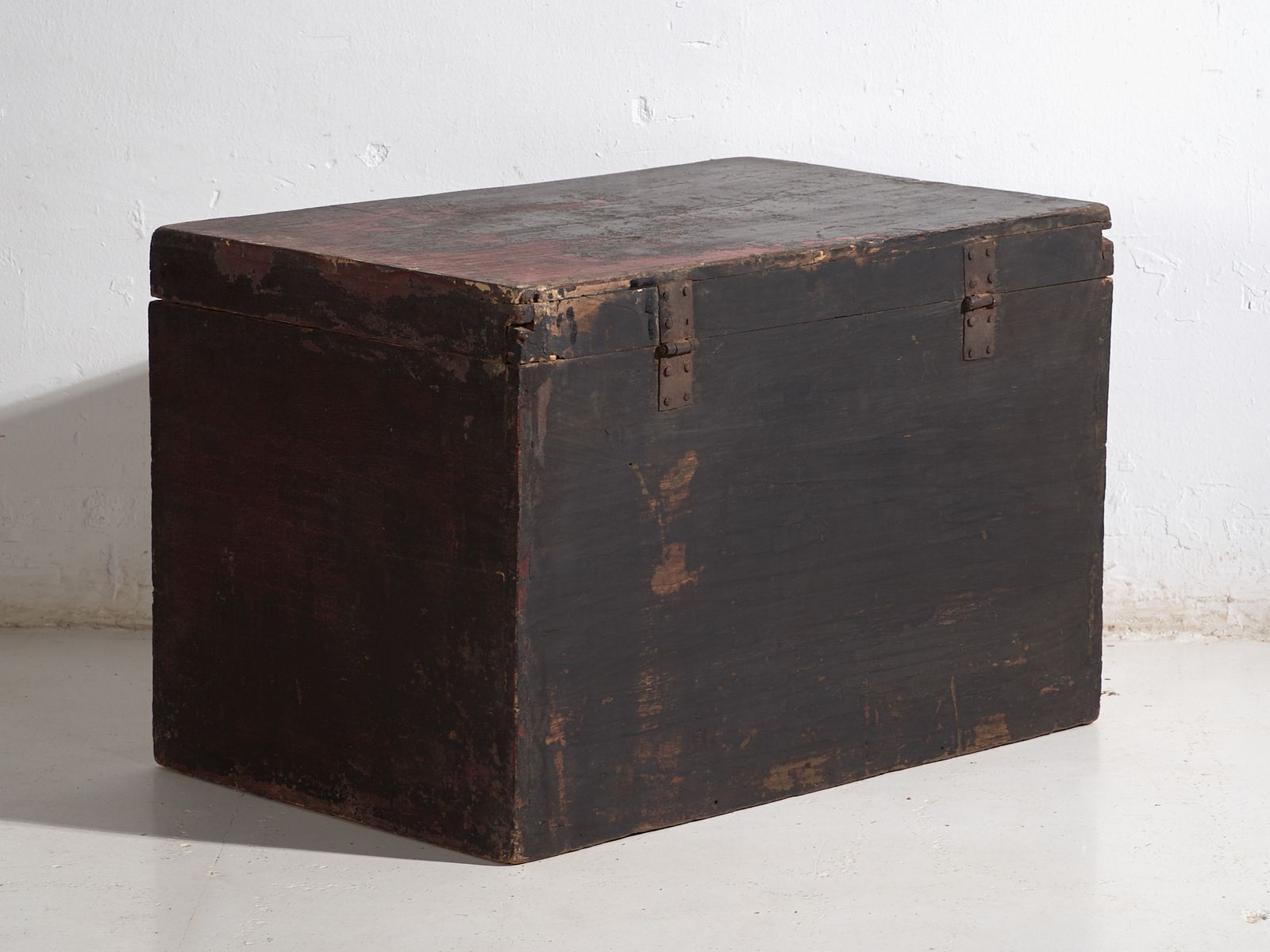 photo for sale Antique Painted Chinese Trunk In Pine Wood – China, Circa 1900