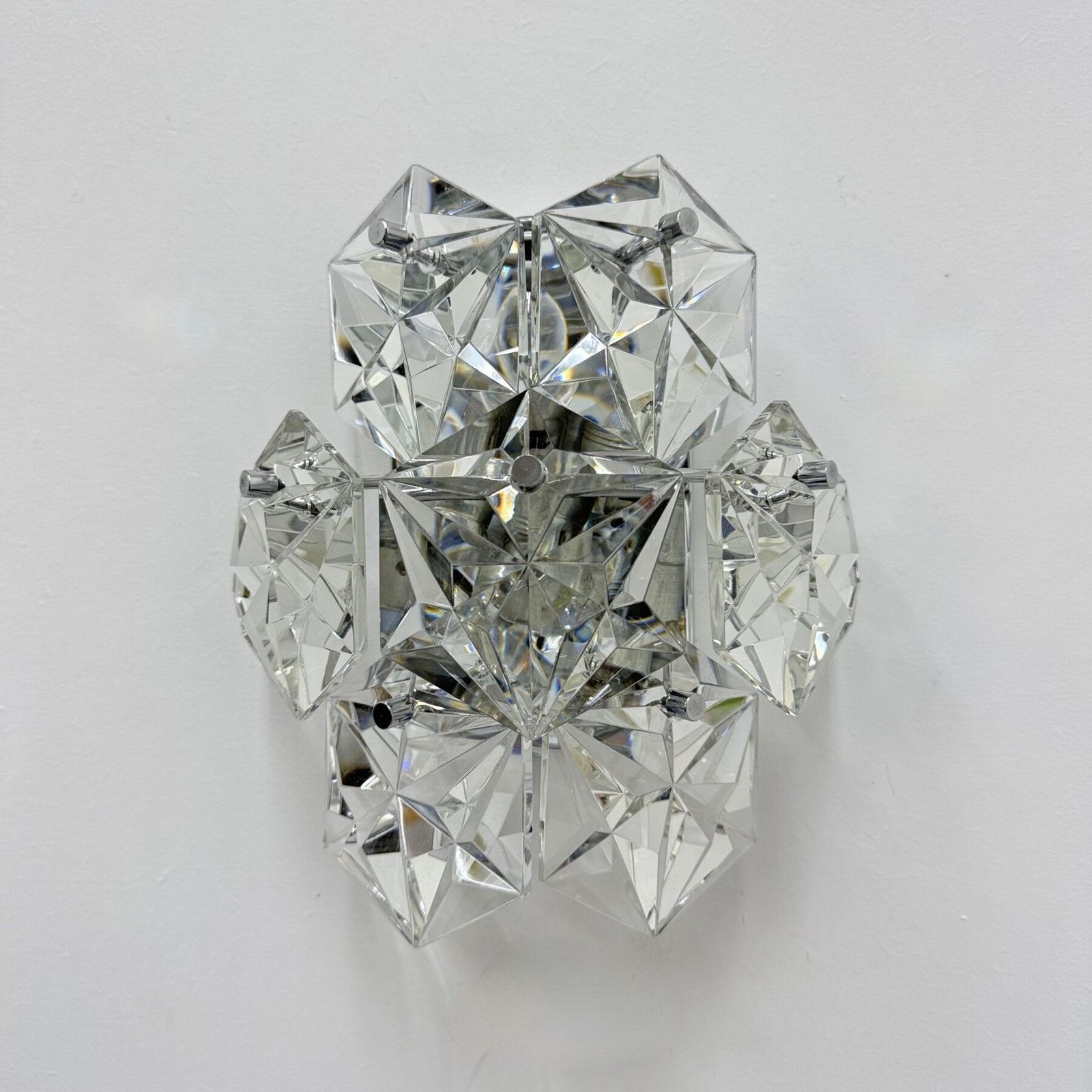 Mid Century Crystal Sconce By Kinkeldey , Germany , 1970s photo Lighting