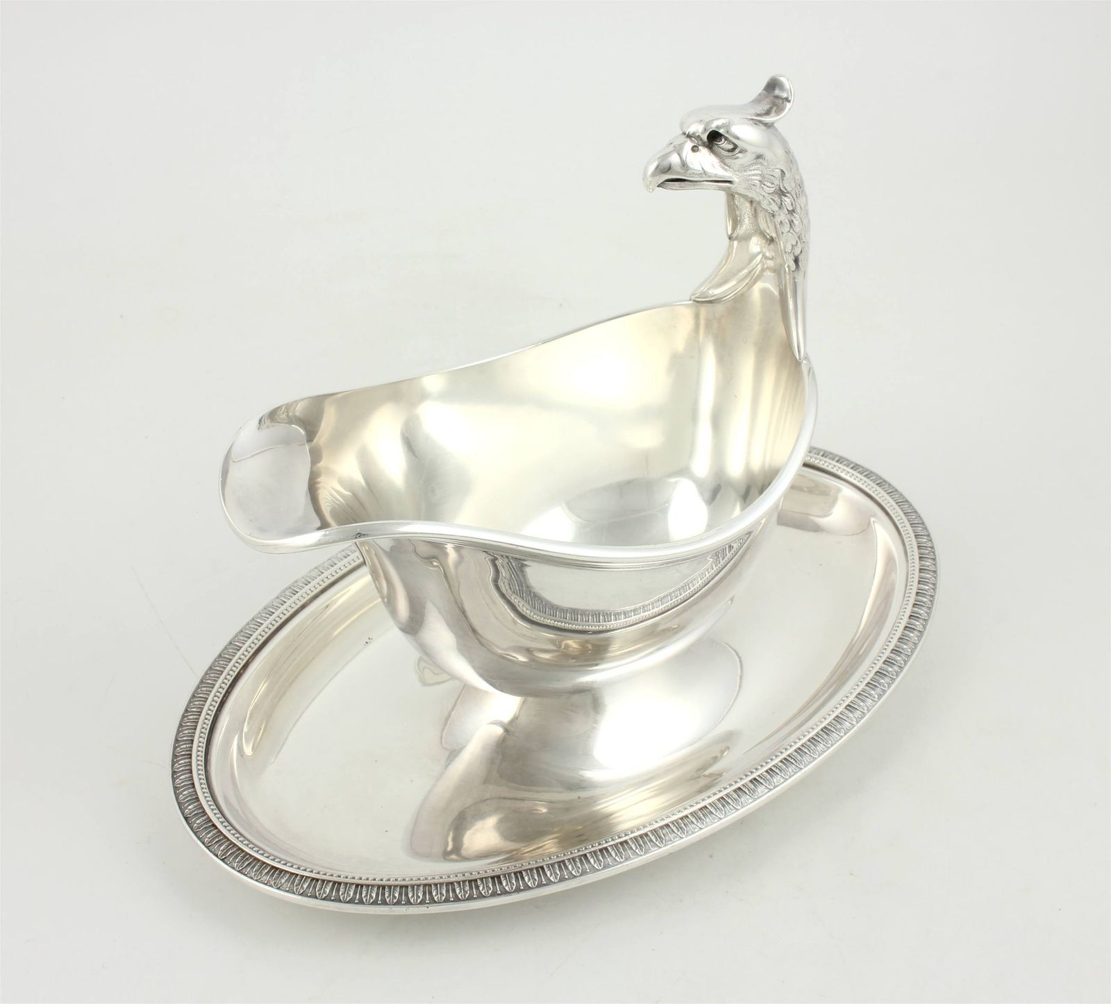 Silver Plate Christofle Gallia Eagle Sauce Boat. French Gravy Sauciere. photo vintage
