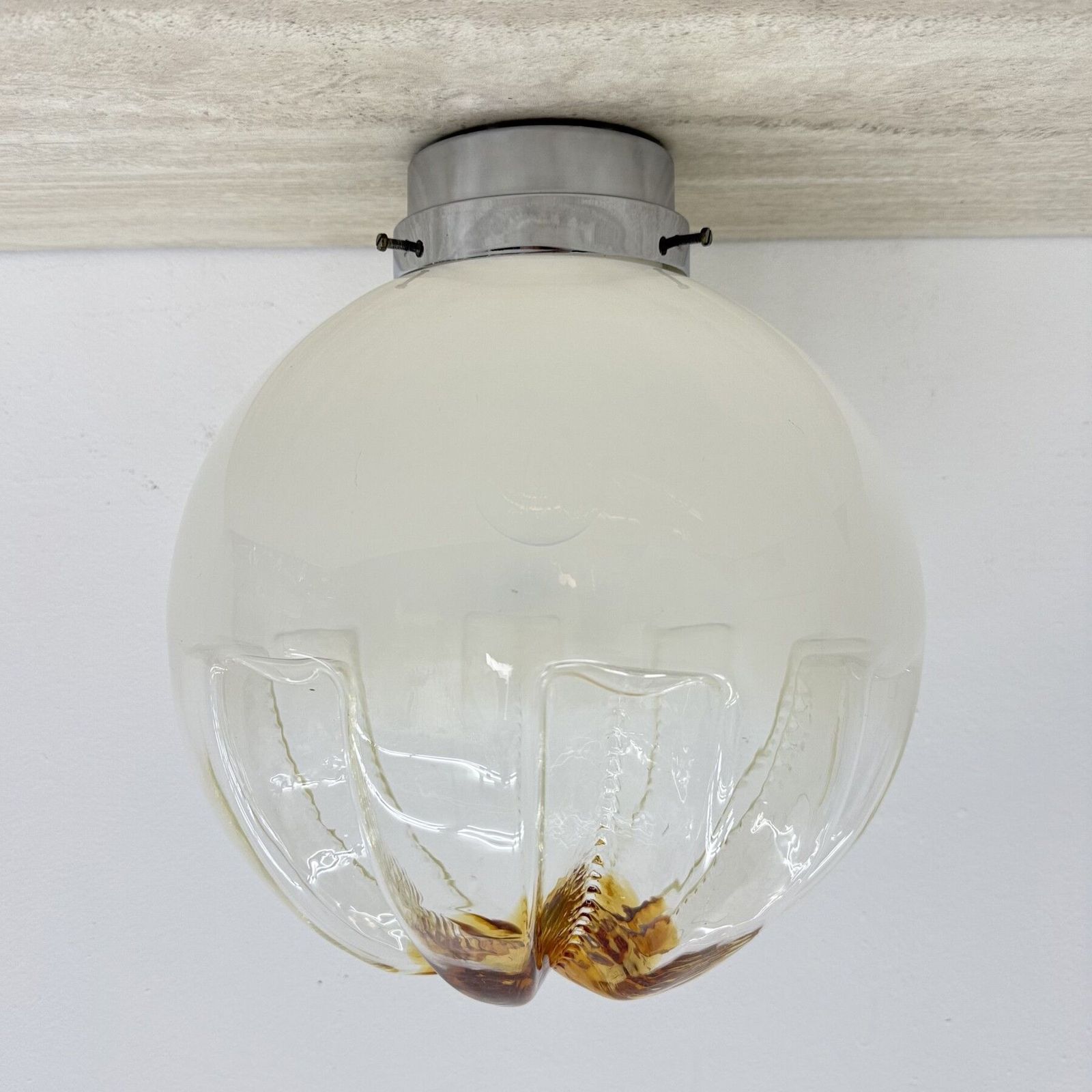 photo furniture Mid-Century Mazzega glazen plafondlamp, jaren 1970