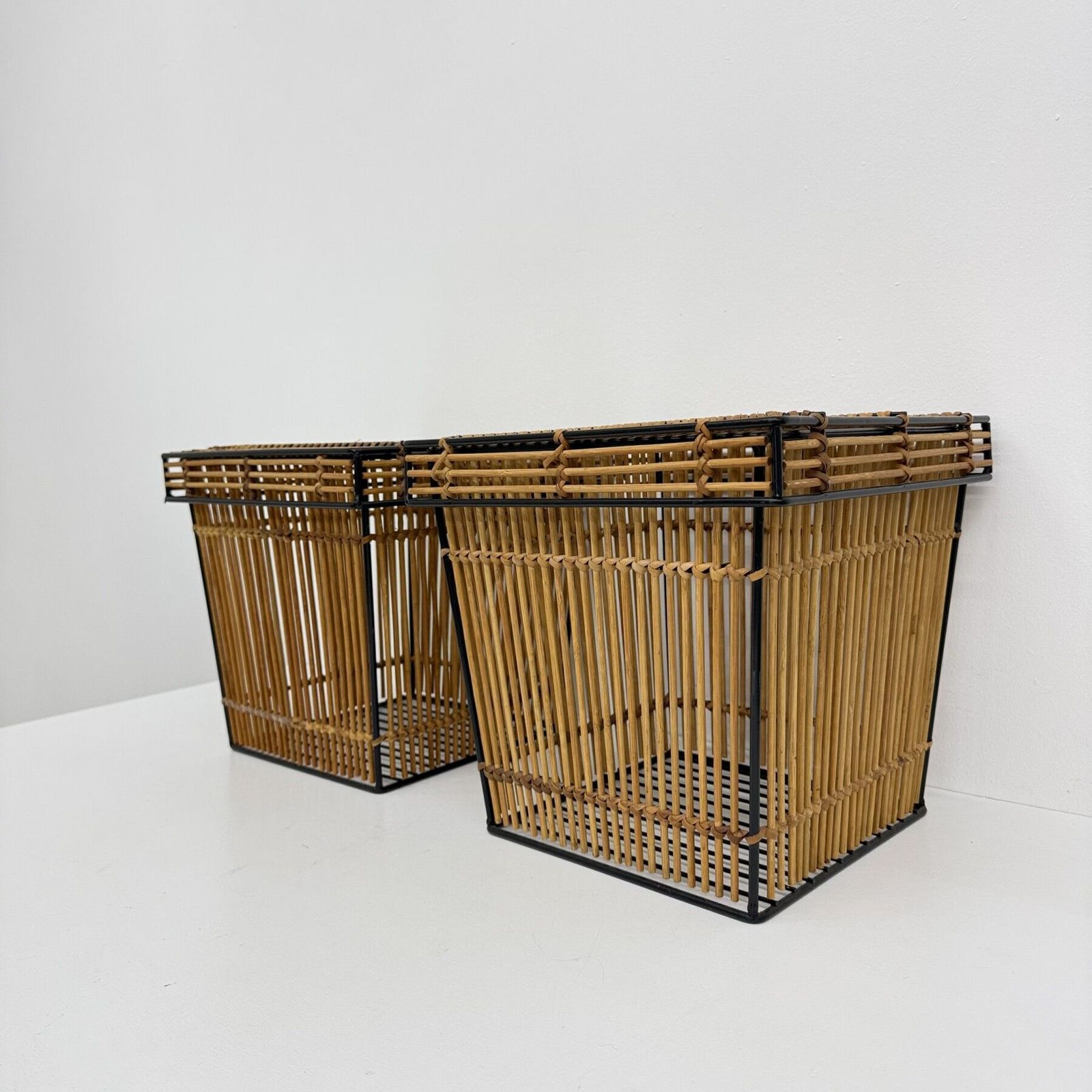 Set Of 2 Storage Baskets By Dirk Van Sliedregt For Rohé, Netherlands 1960s