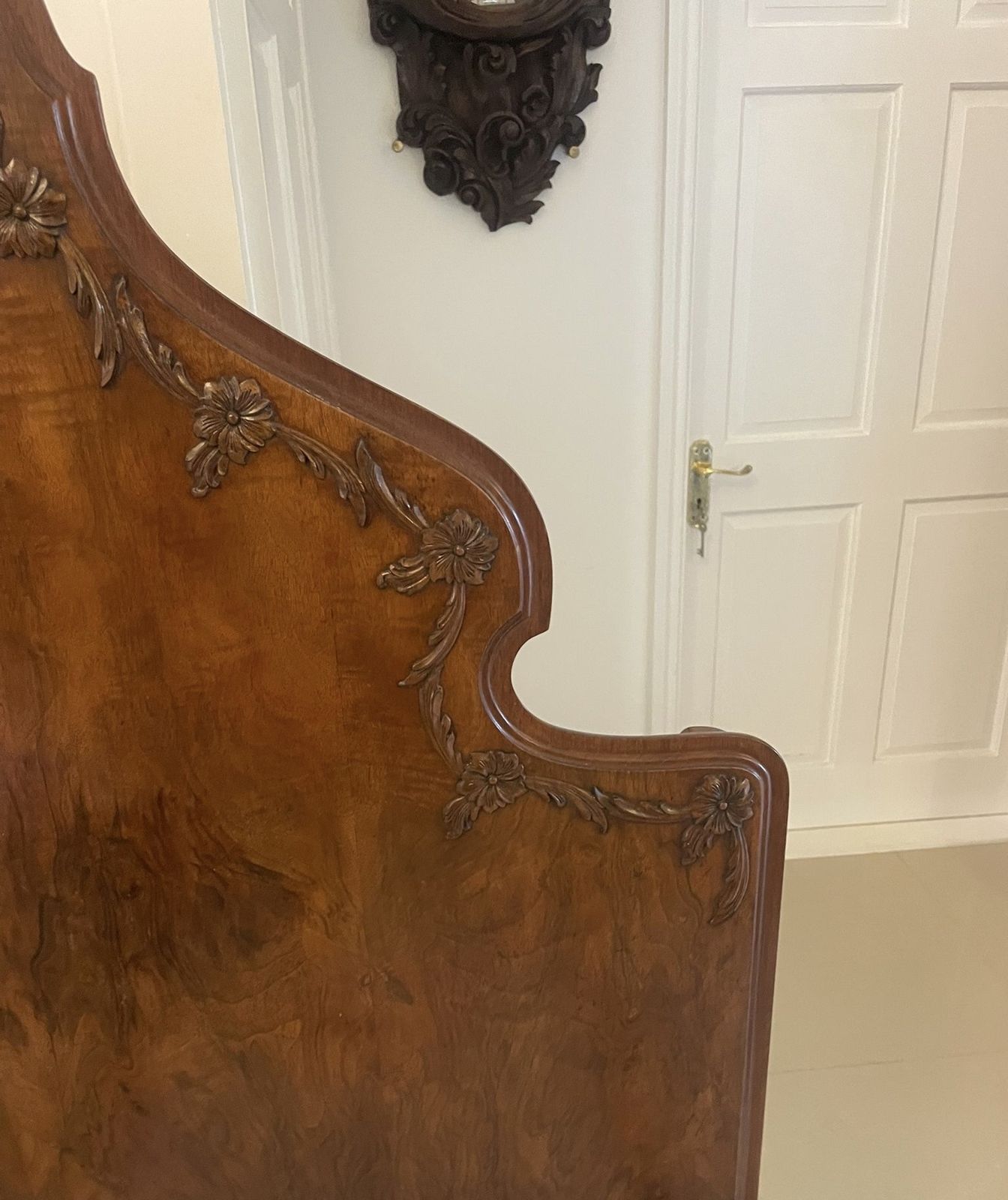 Antique Pair Of Quality Carved Burr Walnut Single Beds photo furniture