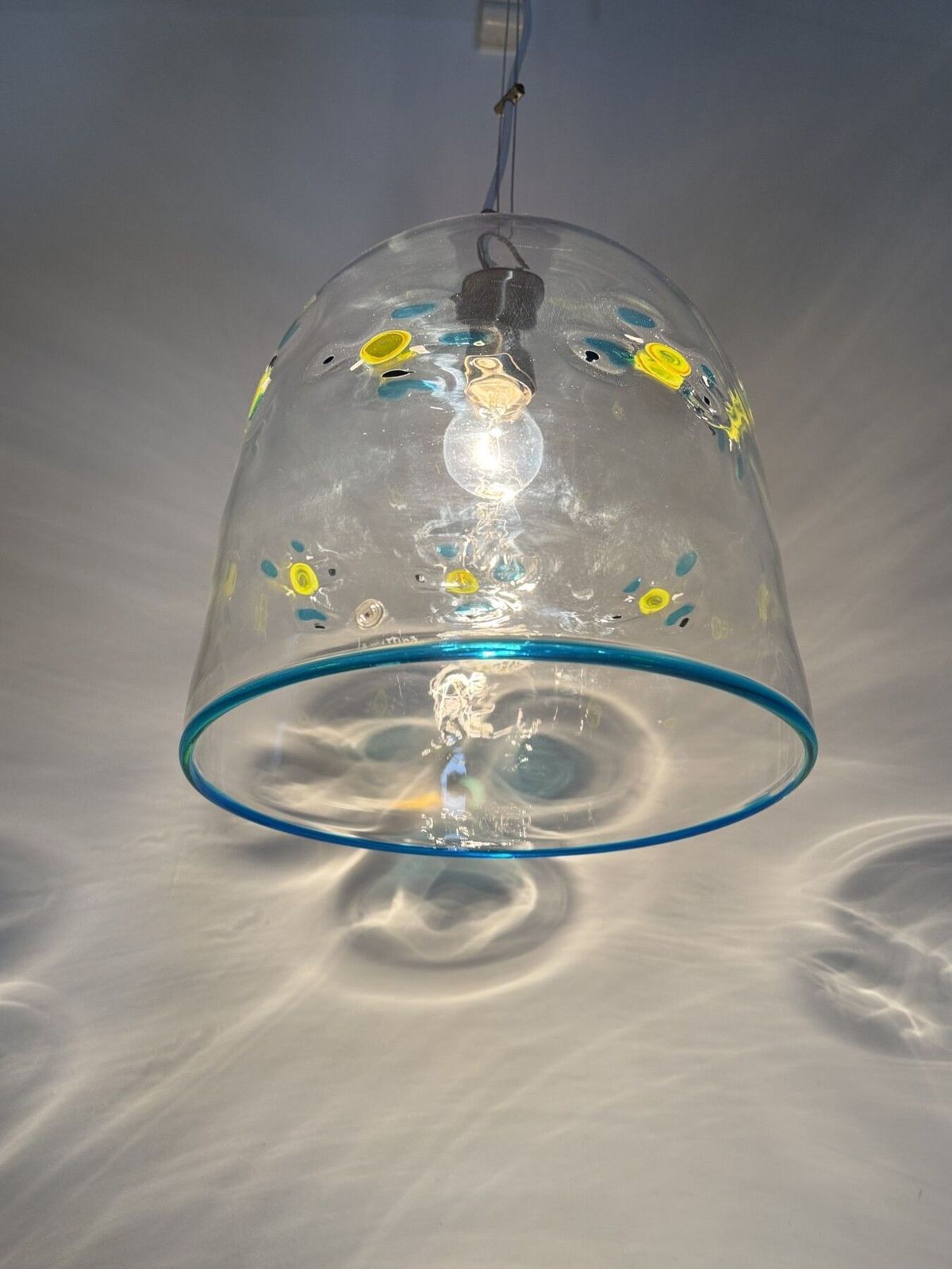 Mid-Century design La Murrina glazen hanglamp bloemen, jaren 1970, Italië photo vintage