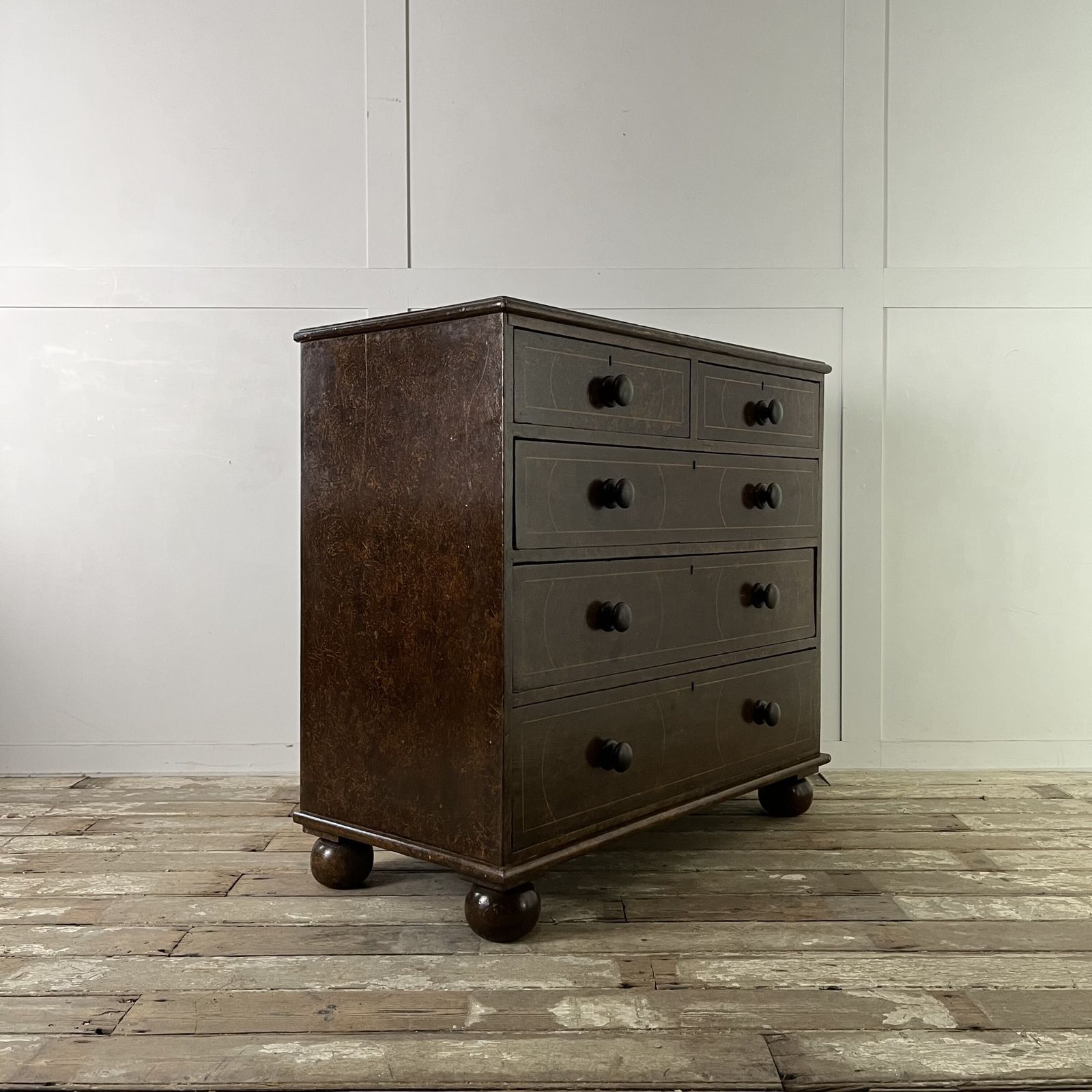 Antique Painted Pine Chest Of Drawers photo for sale
