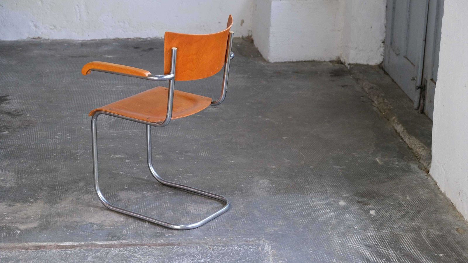 Bauhaus Cantilever Armchair By Mart Stam, In Orange Brown photo 518.0
