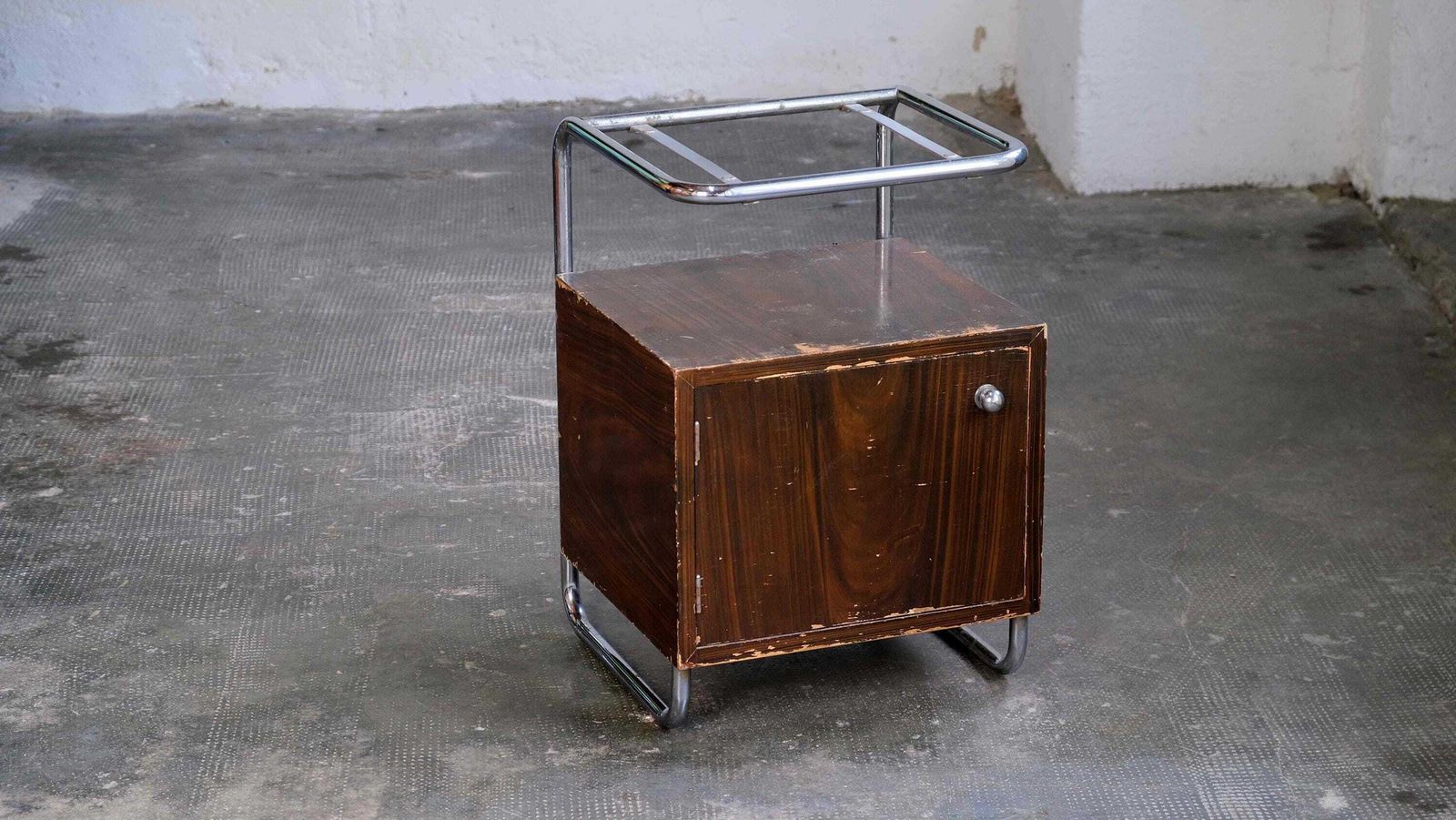 Bauhaus Bedside Table With Wood Painting #10 photo buy