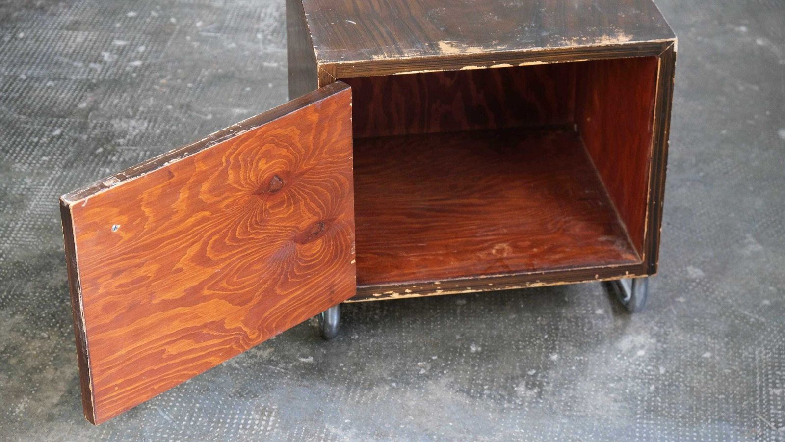 Bauhaus Bedside Table With Wood Painting #10 photo vintage