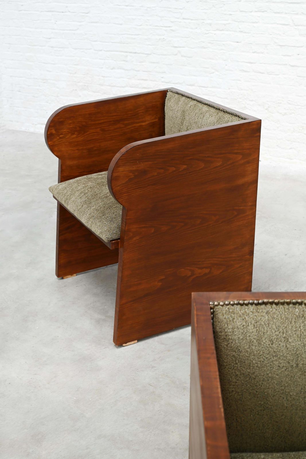 photo furniture Pair Of Swedish Modern Armchairs, Sculptural Pine, Sweden, 1940s