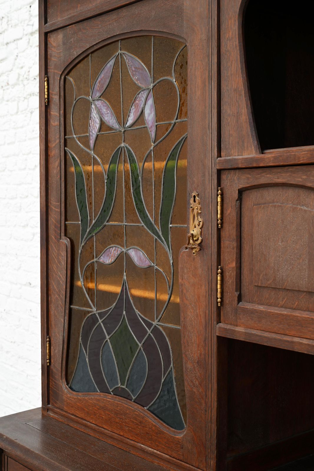 Art Nouveau Cabinet Attributed To Gustave Serrurier Bovy, Belgium, Circa 1900 photo Furniture
