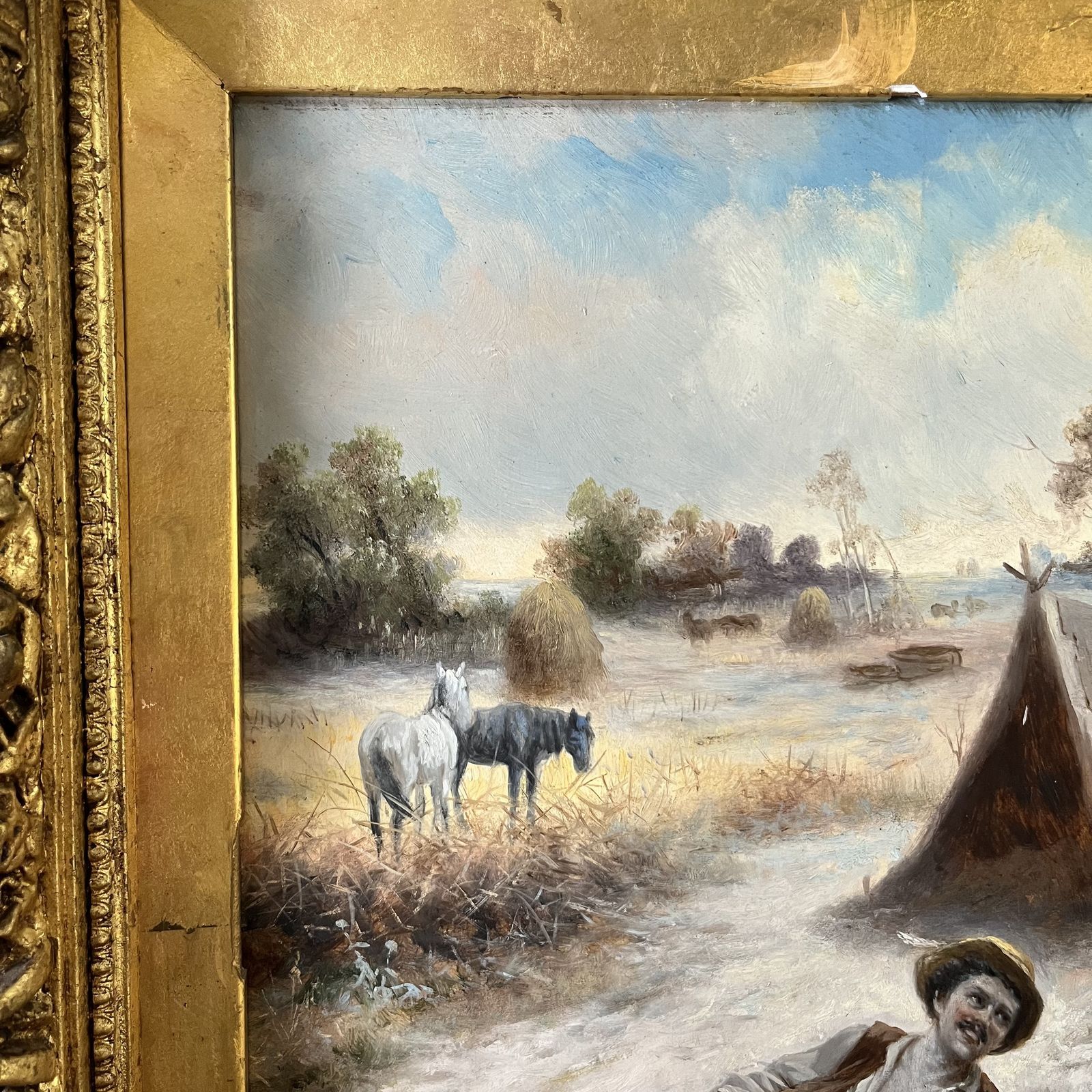 Pair Of Antique Oil On Boards Signed. R Palnay photo buy