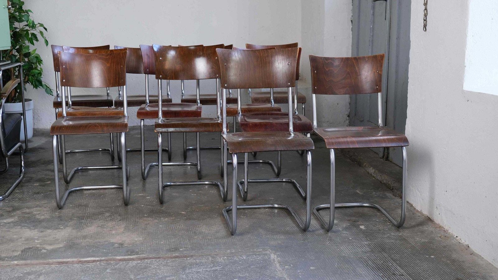1 Of 12 Bauhaus Cantilever Chairs In Dark Brown photo vinterior