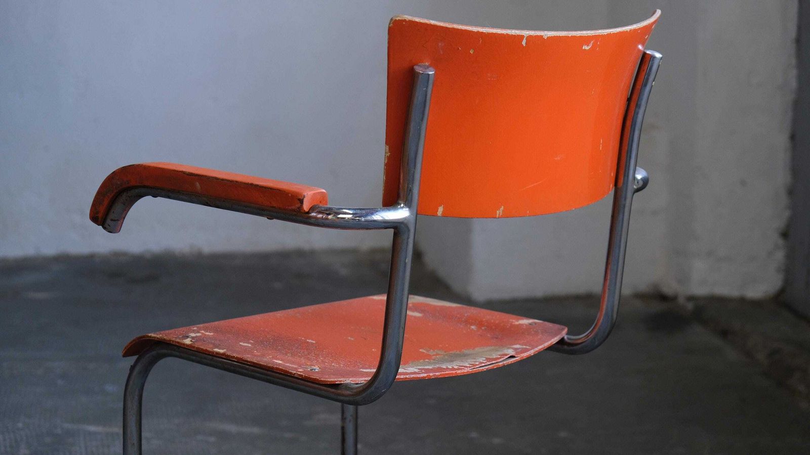 Bauhaus Cantilever Chair With Armrests In Orange From The 1930s #2 photo 541.0