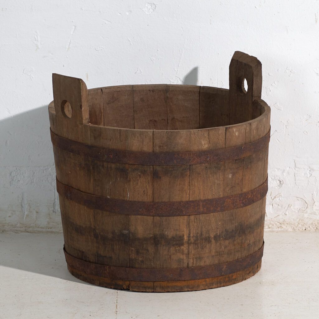 Antique Wooden Barrel With Iron Straps – Central Europe, Circa 1920