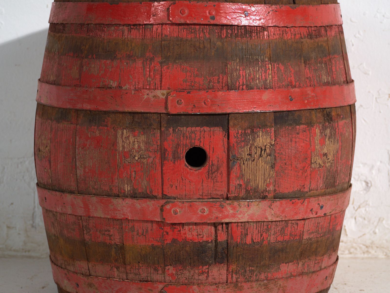 Antique Wooden Barrel With Iron Straps – Central Europe, Circa 1920 photo Garden Decor