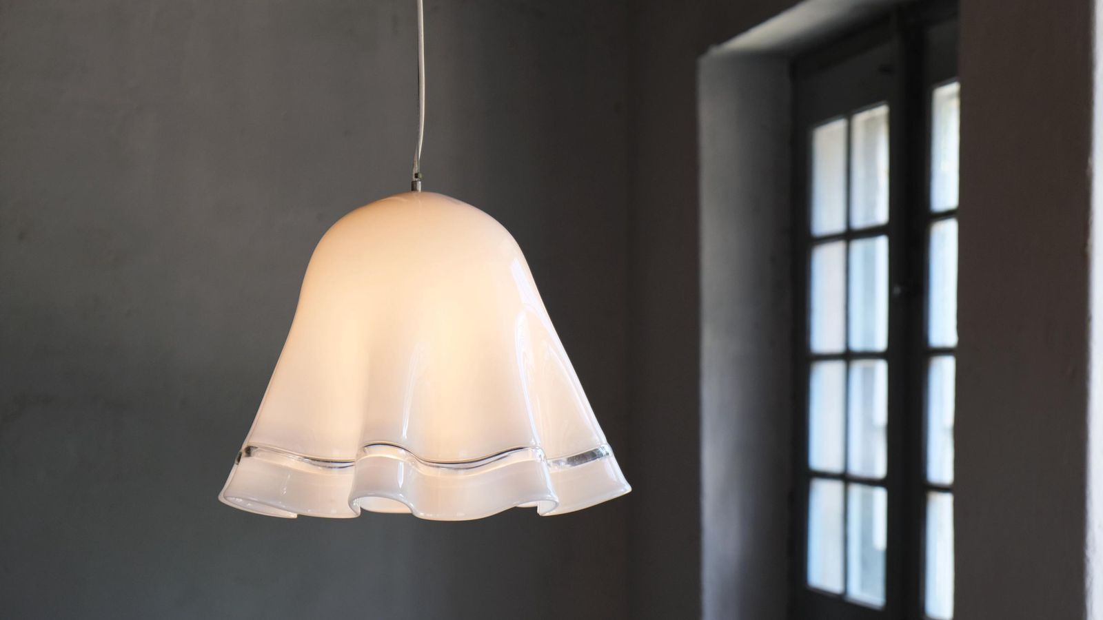 Zenda Pendant Lamp In White Glass By Vistosi photo furniture