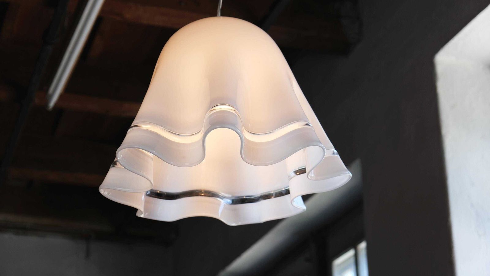 Zenda Pendant Lamp In White Glass By Vistosi photo for sale