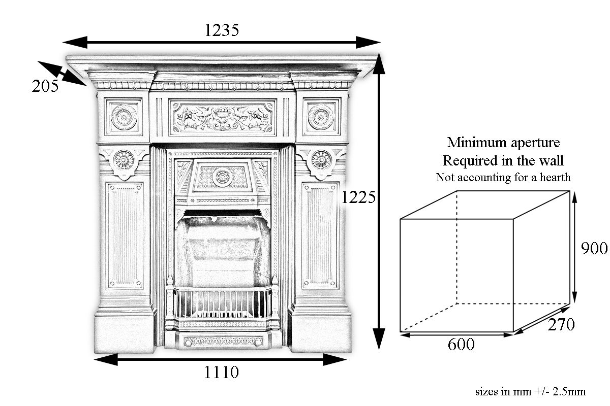 Large Antique Ornate Victorian Cast Iron Combination Fireplace photo furniture