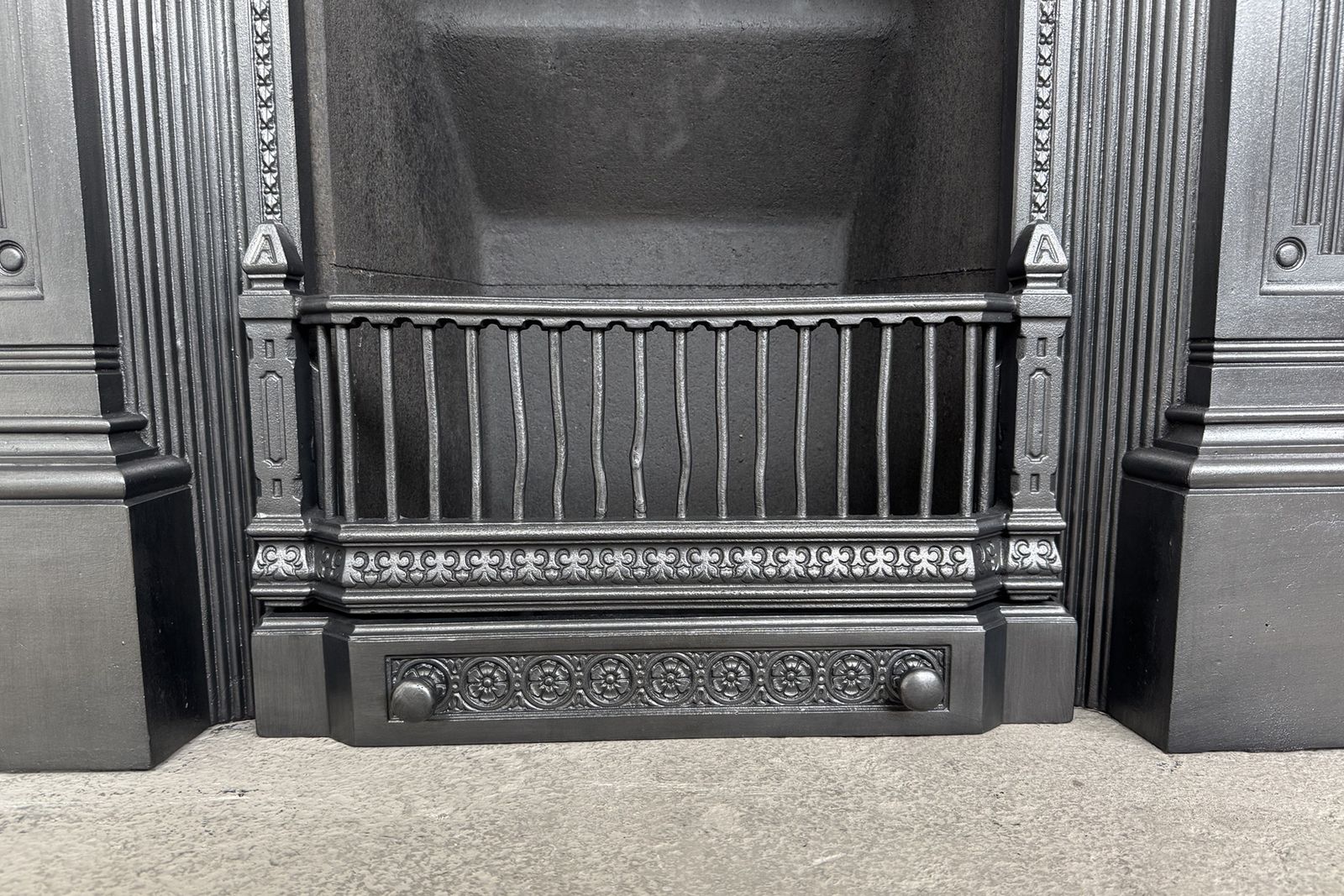 photo furniture Large Antique Ornate Victorian Cast Iron Combination Fireplace