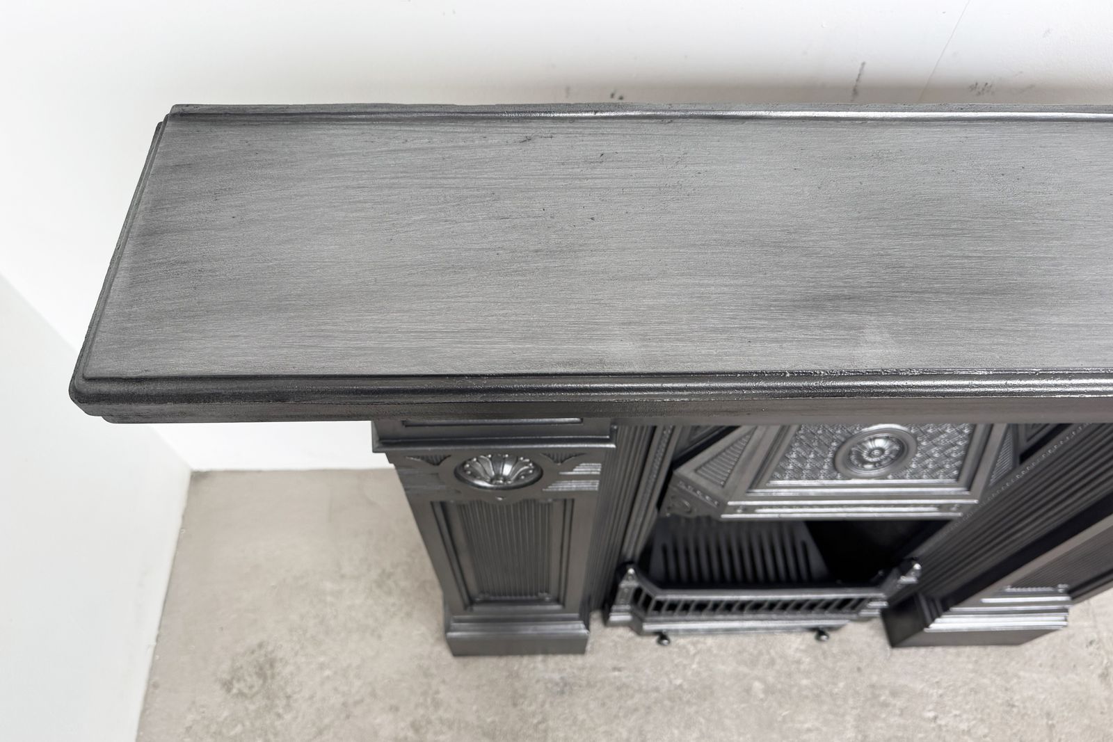 Home Fixtures Large Antique Ornate Victorian Cast Iron Combination Fireplace photo