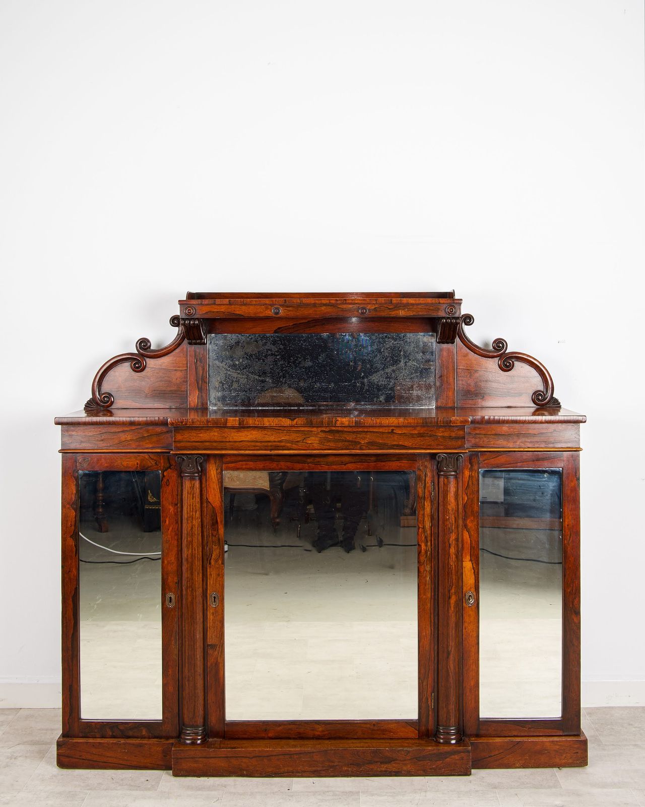 Antique William IV Rosewood Chiffonier Side Cabinet, Circa 1835