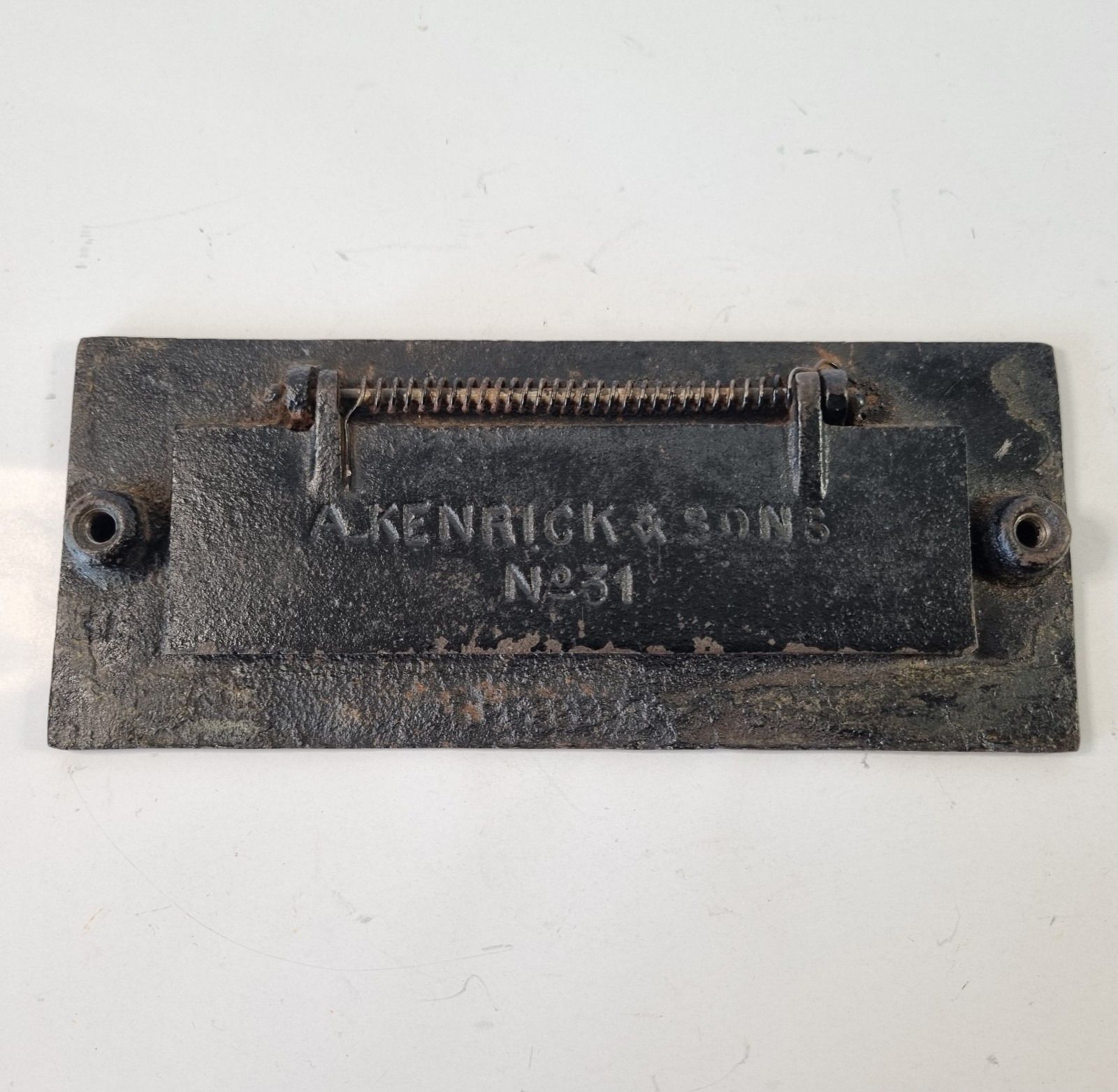 A.Kenrick Antique Victorian Cast Iron Letter Box Plate C.1890 Ornate 'Letters' photo vinterior