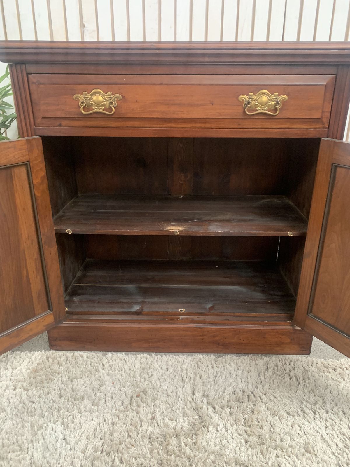 Antique Leeds Co Op Mahogany Flip Top Server / Sideboard   "Our Own Make" photo vintage