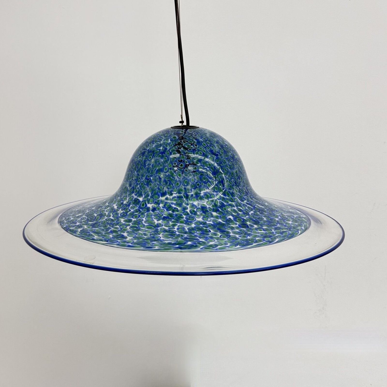 939.0 Blue Murano Glass Hanging Lamp Neverrino By Gae Aulenti For Vistosi Italy , 1970s photo