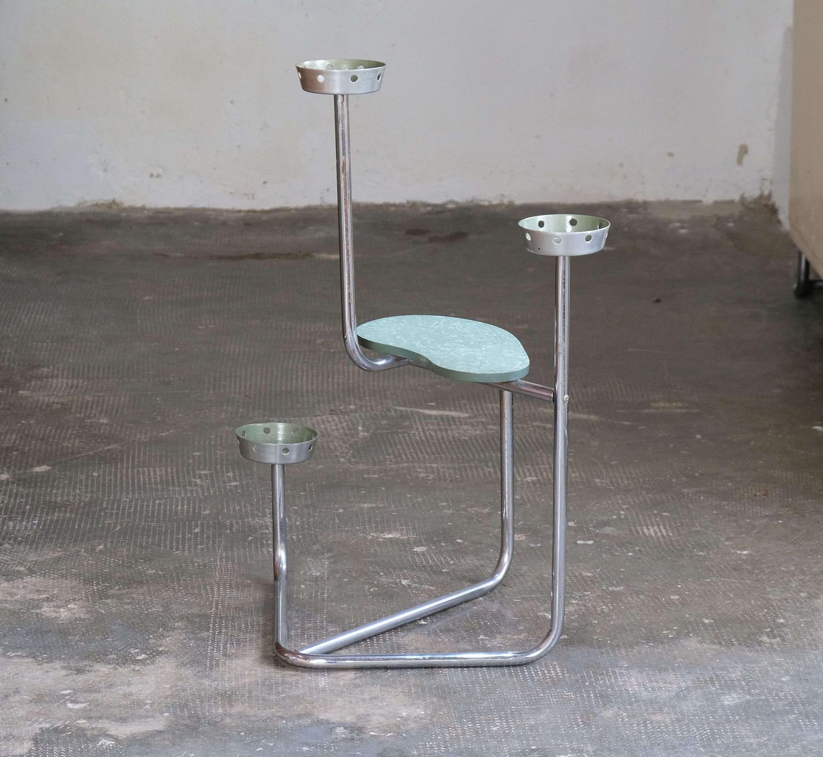 Bauhaus Flower Rack Made Of Chrome Plated Steel Tubes photo furniture