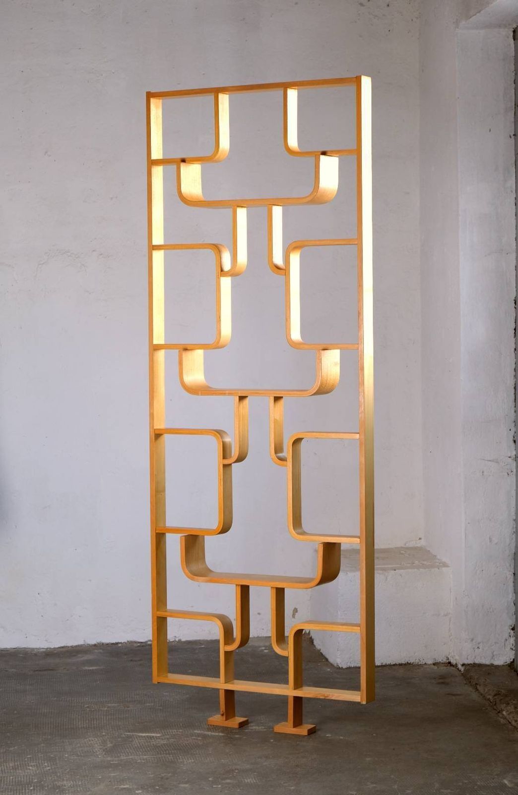 Mid Century Room Divider / Room Divider In Light Wood By Ludvik Volak Incl. Mounting Material photo for sale